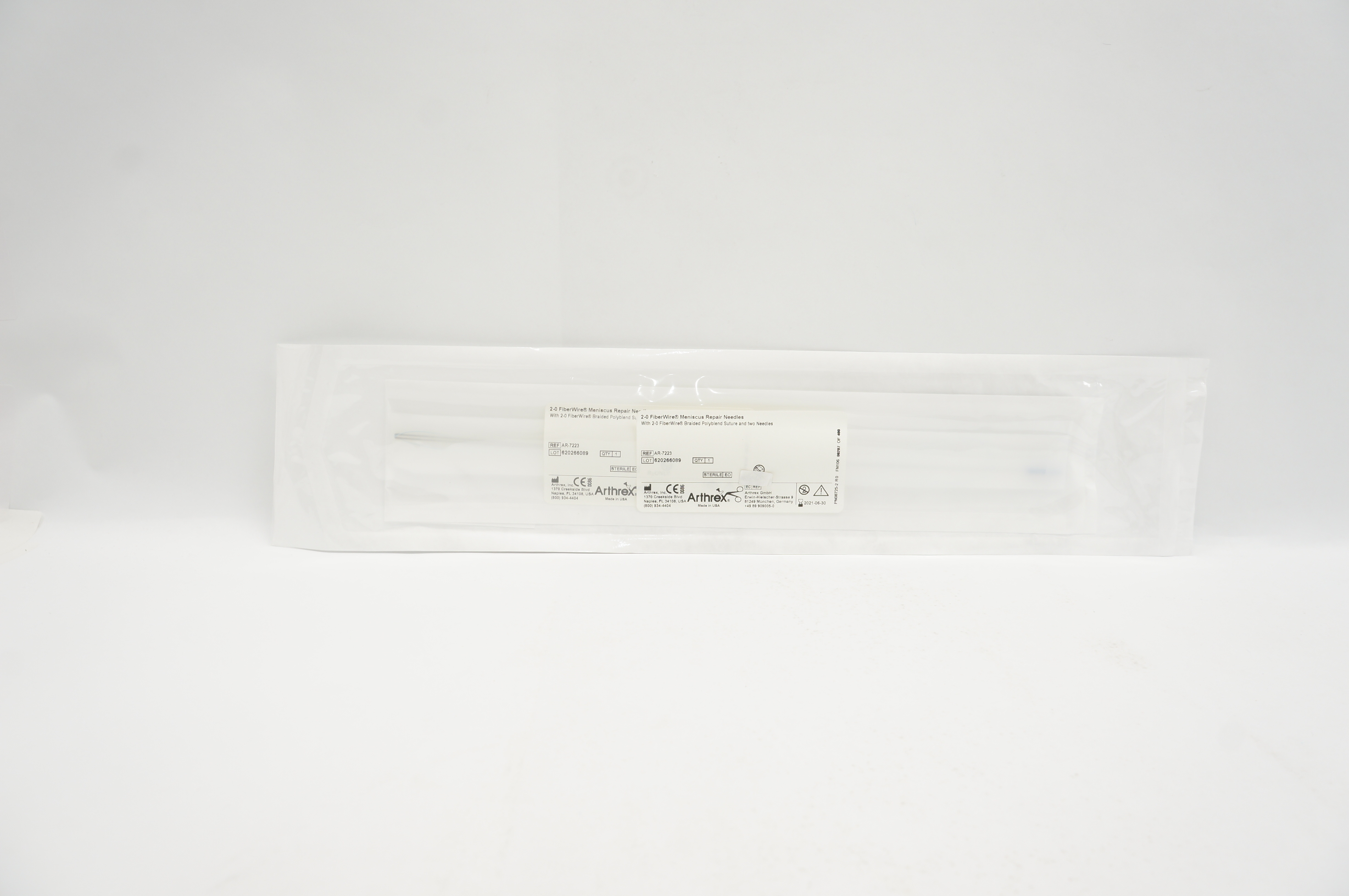 Arthrex AR-7223 2-0 FiberWire Meniscus Repair Ndles w/Braided Stre & 2 Ndles(x)