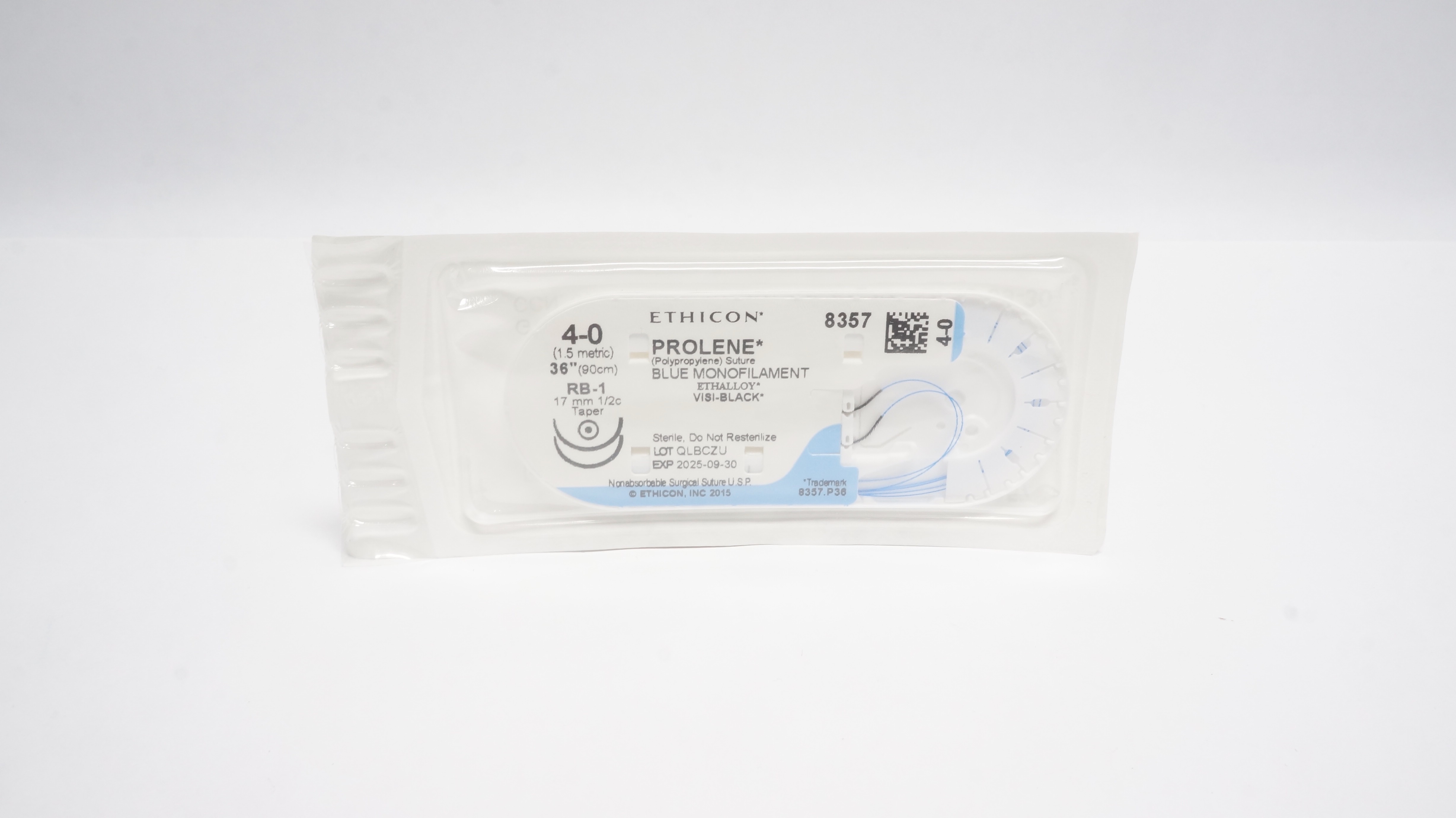 Ethicon 8357 4-0 PROLENE BLUE 36in. Stre. RB-1 17mm 1/2c Taper (x)