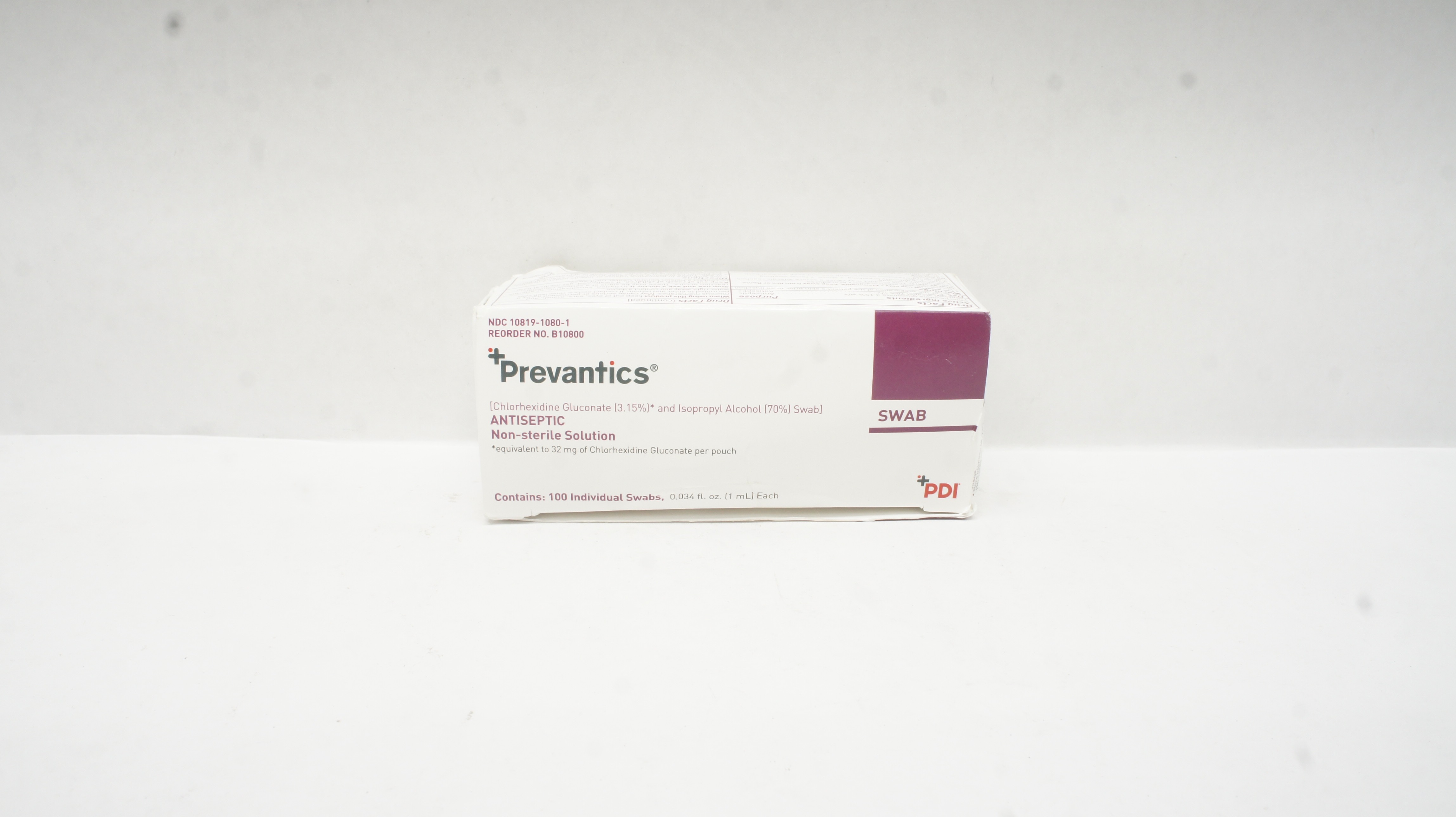 PDI B10800 Prevantics ANTISEPTIC Swabs 0.034fl.oz. (x) - Pack of 100