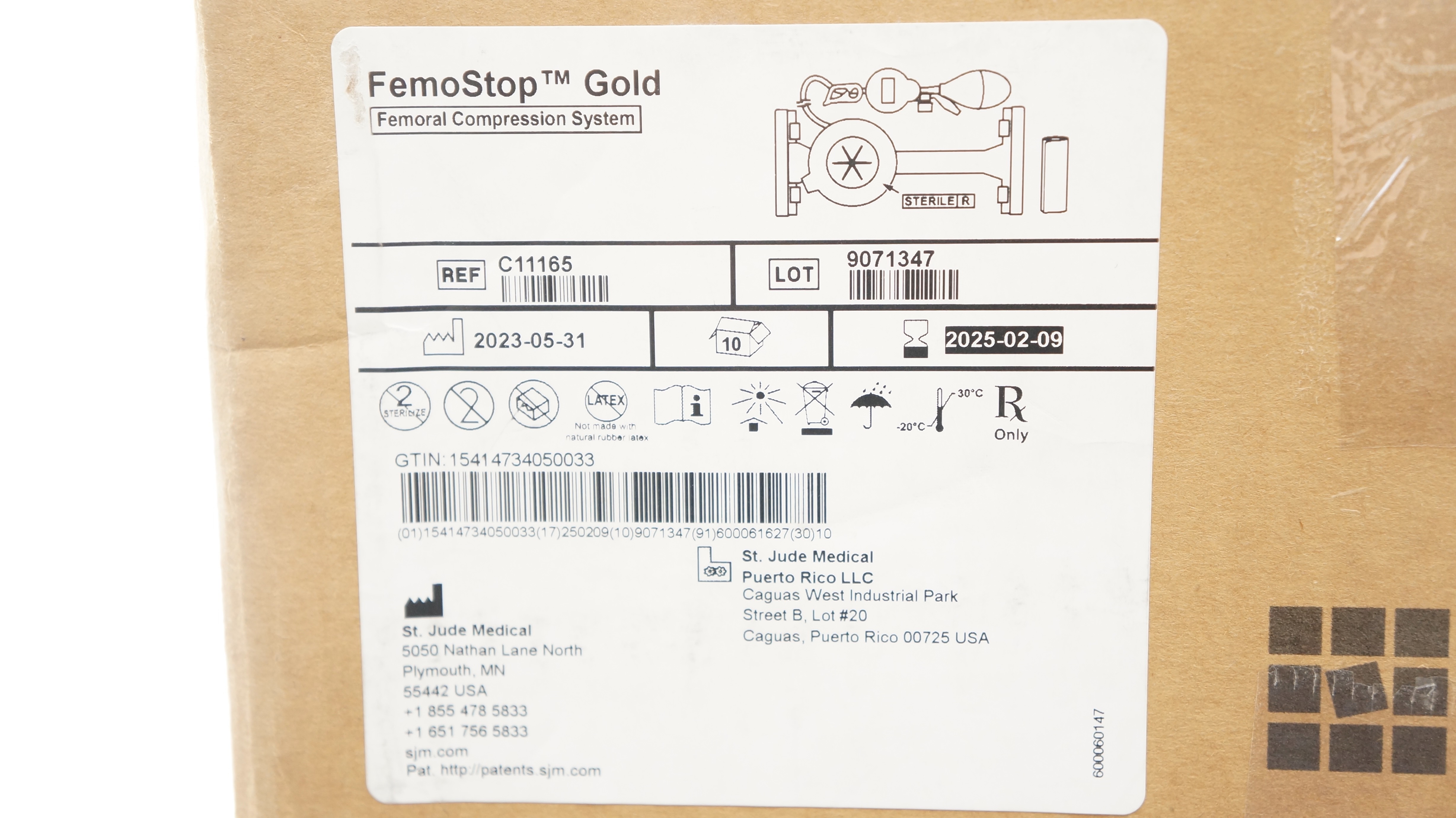 St. Jude Medical C11165 FemoStop Gold Femoral Compression System - Case of 10