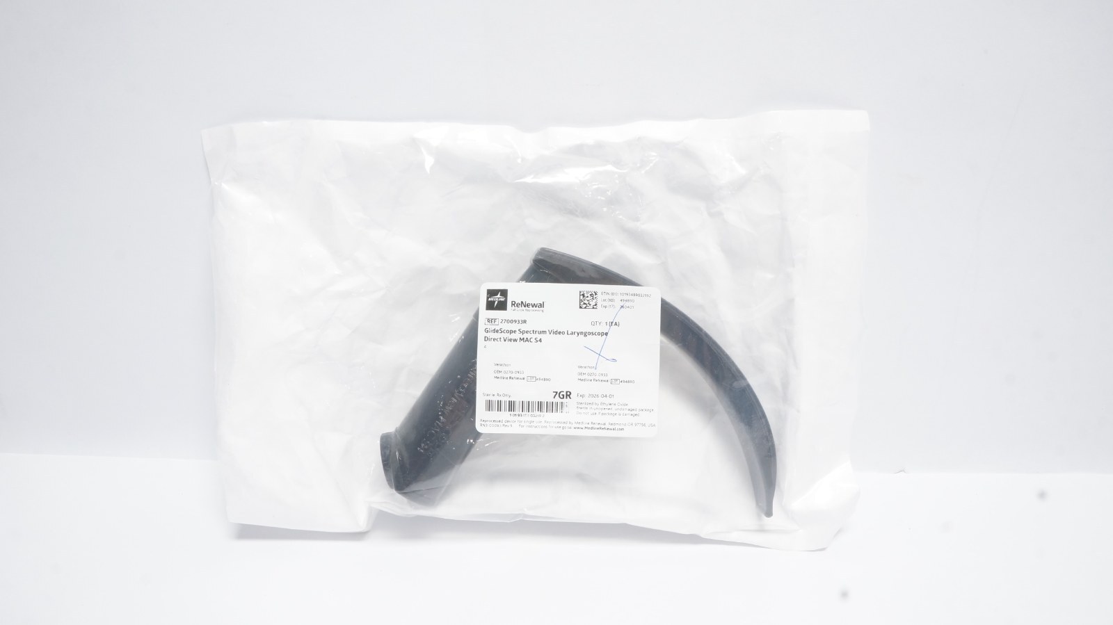 Medline ReNewal 2700933R GlideScope Video Laryngoscope MAC S4