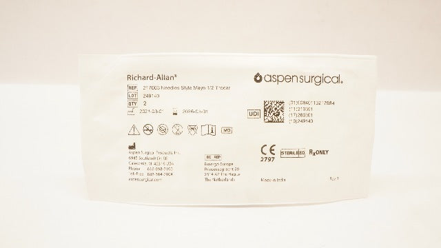 Aspen Surgical 217003 Richard-Allan Ndles. Style Mayo 1/2 Trocar - Pack of 2