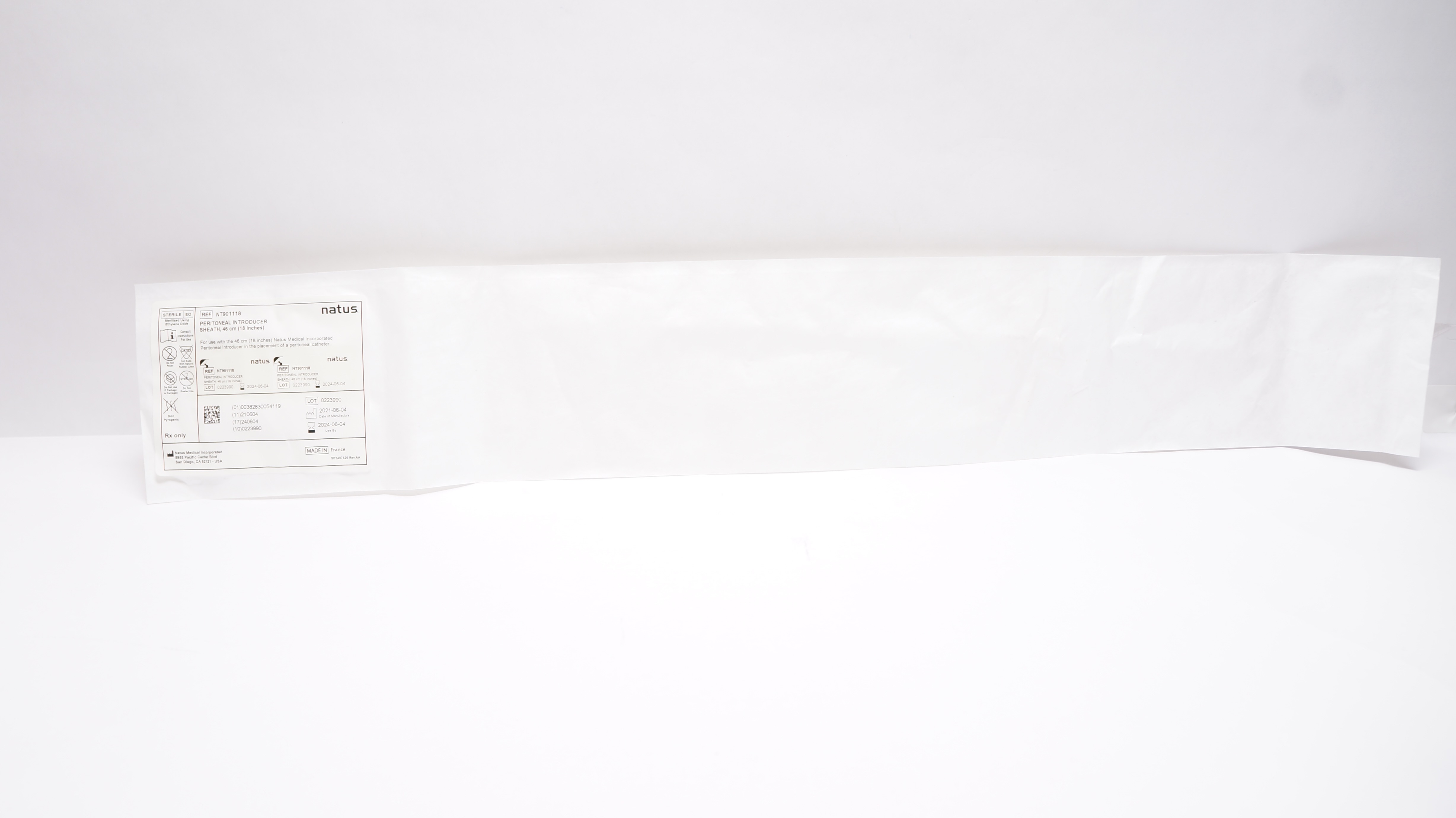 Natus Medical NT901118 Peritoneal Introducer Sheath 18inch