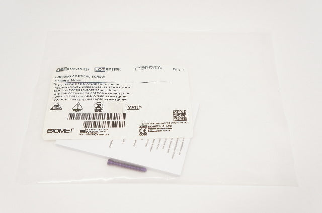 Biomet 8161-35-024 Locking Cortical Screw 3.5mm x 24mm