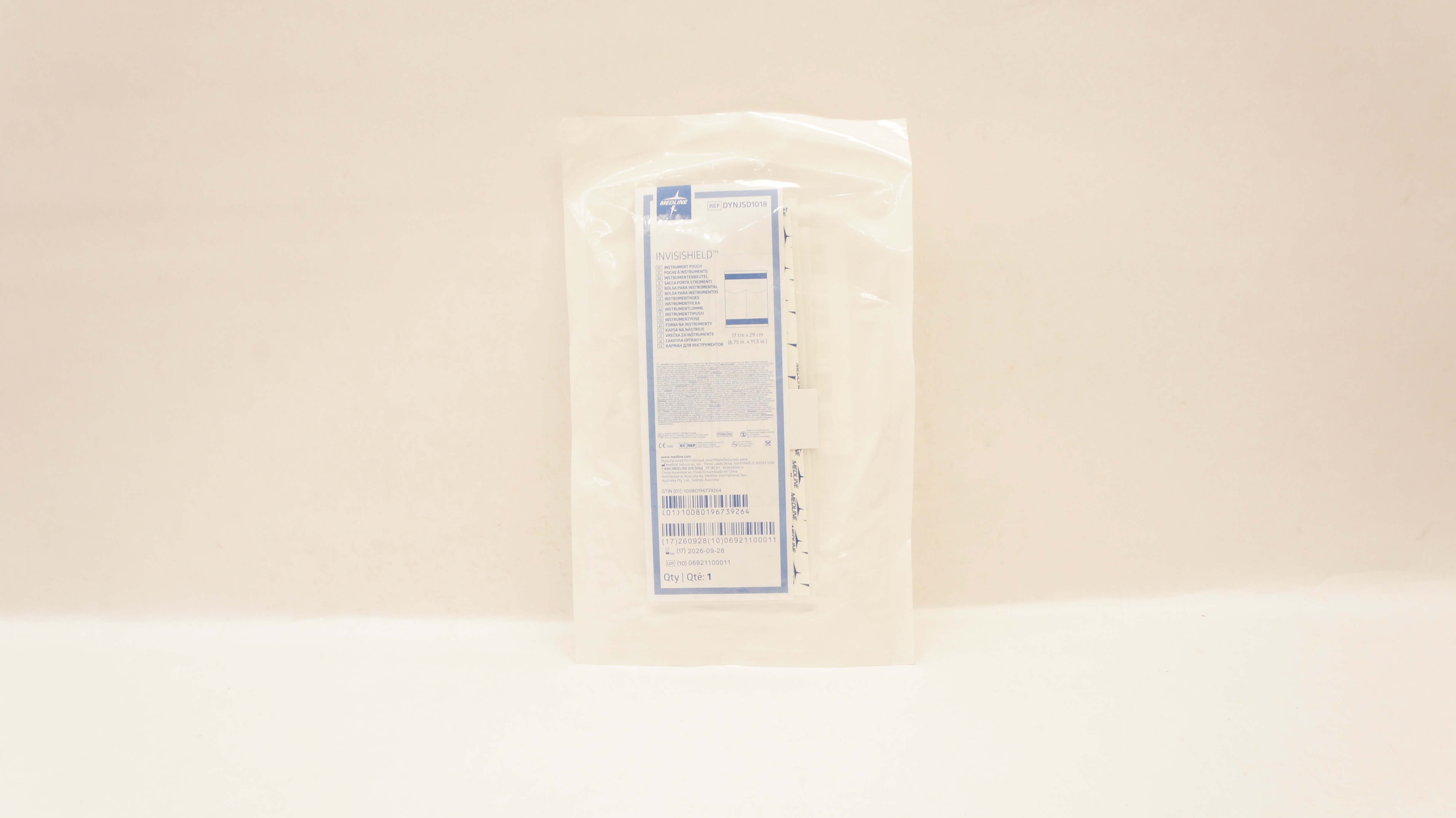 Medline DYNJSD1018 Invisishield Instrument Pouch 6.75 inch x 11.5 inch