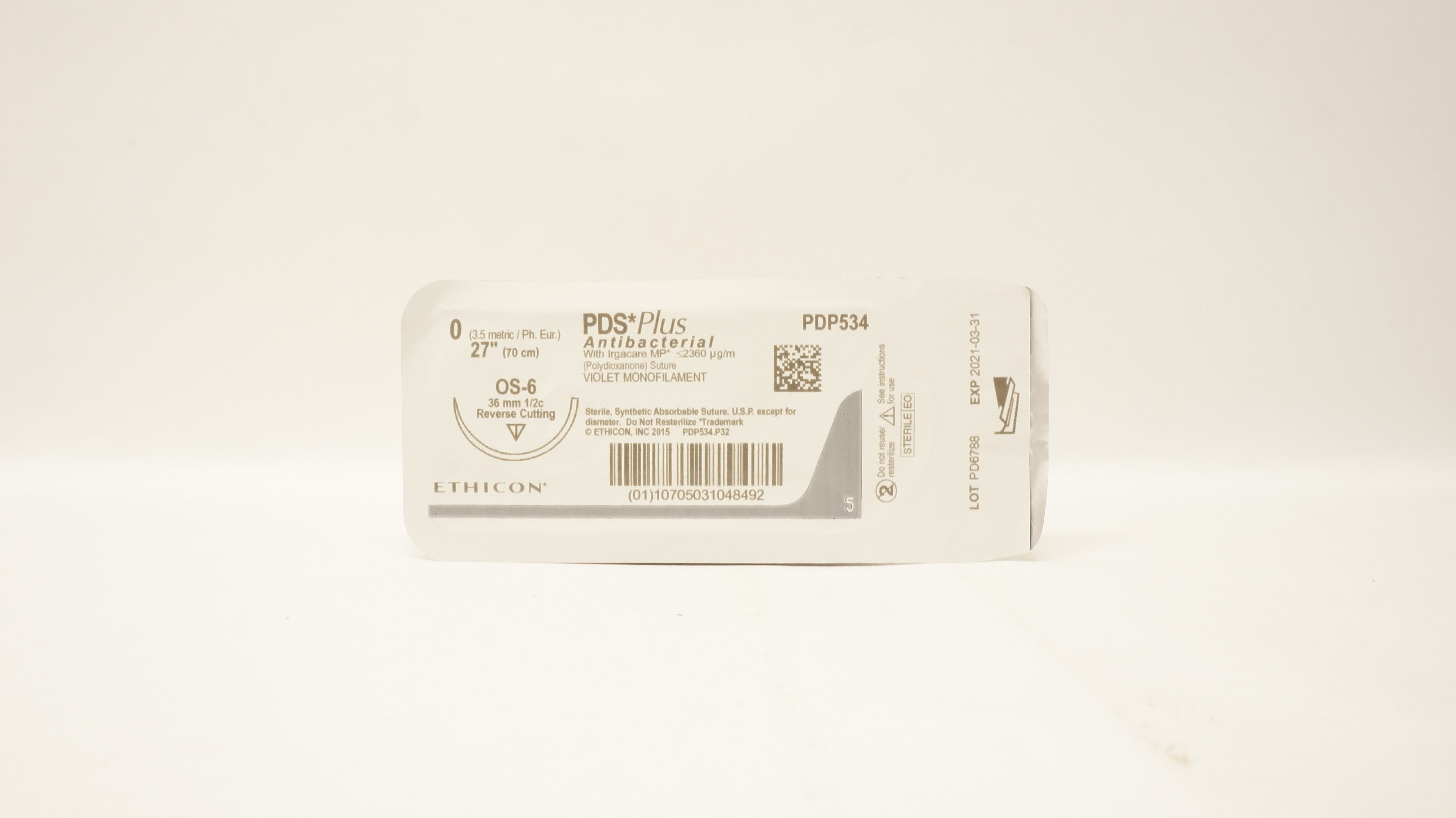 Ethicon PDP534 0 PDS Plus OS-6 36mm 1/2c Reverse Cutting, 27inch (x)