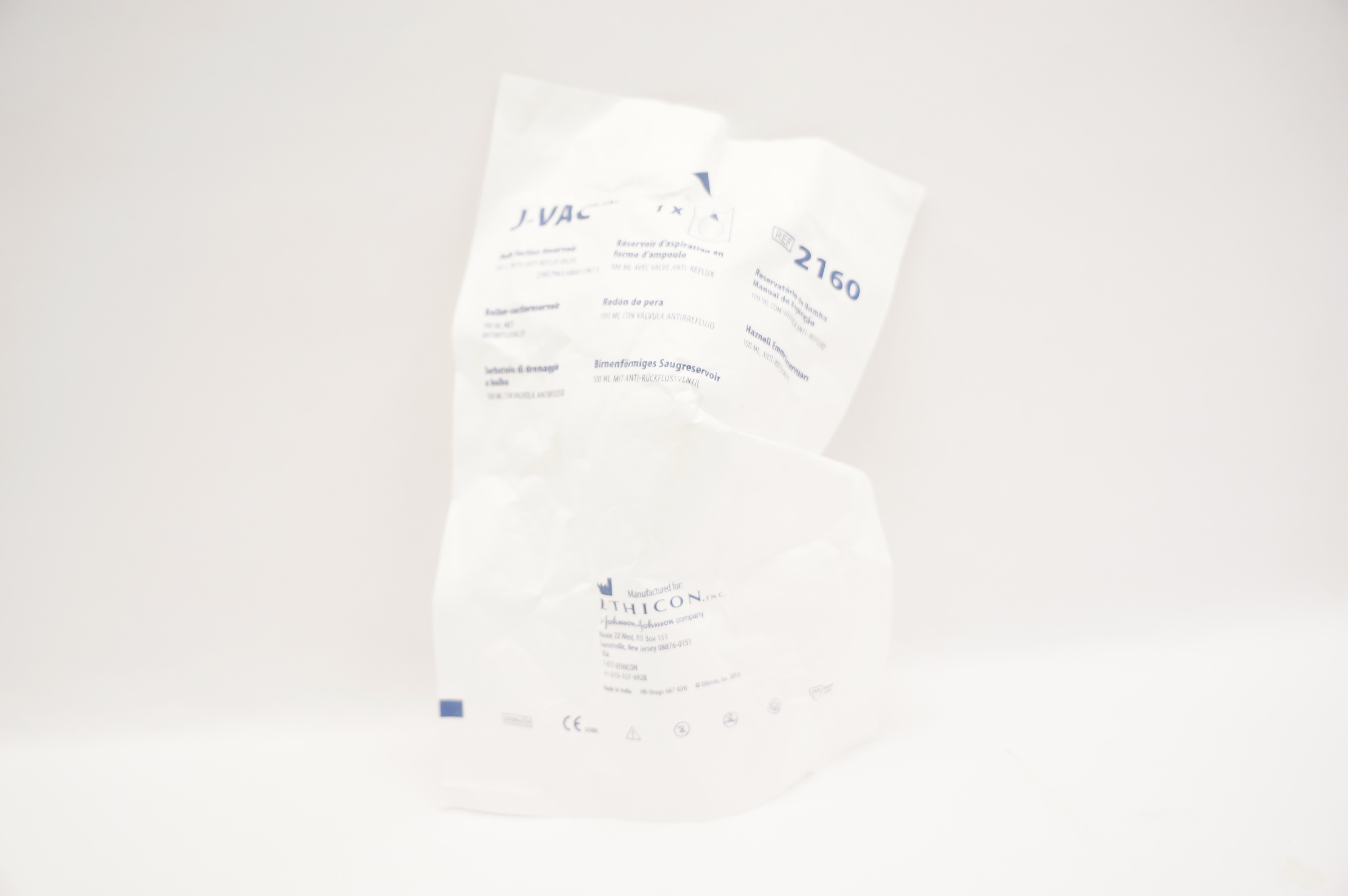 Ethicon 2160 J-Vac Bulb Suction Reservoir