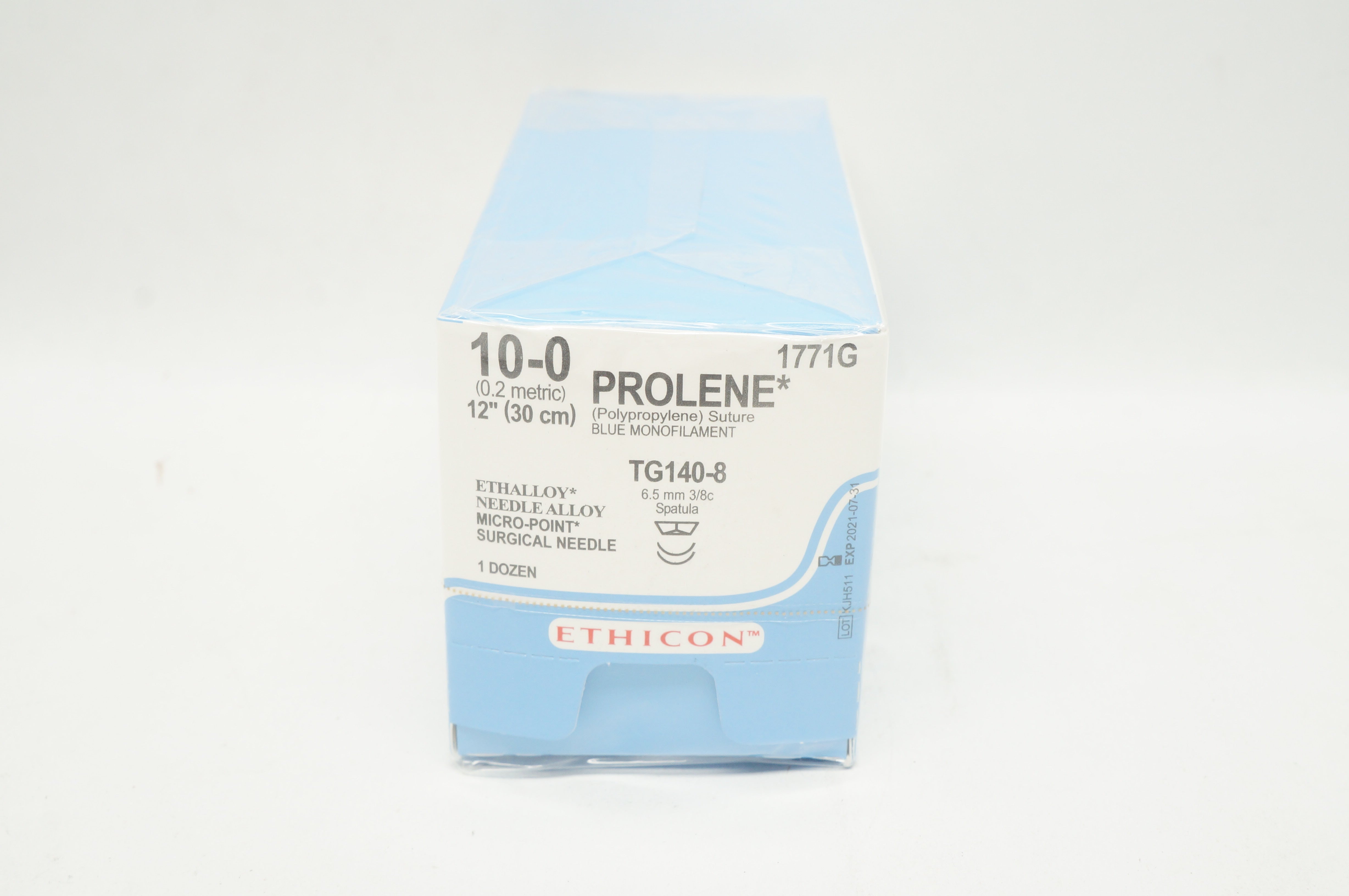 Ethicon 1771G 10-0 Prolene Stre TG140-8 6.5mm 3/8c Spatula 12inch (x) - Box of 12
