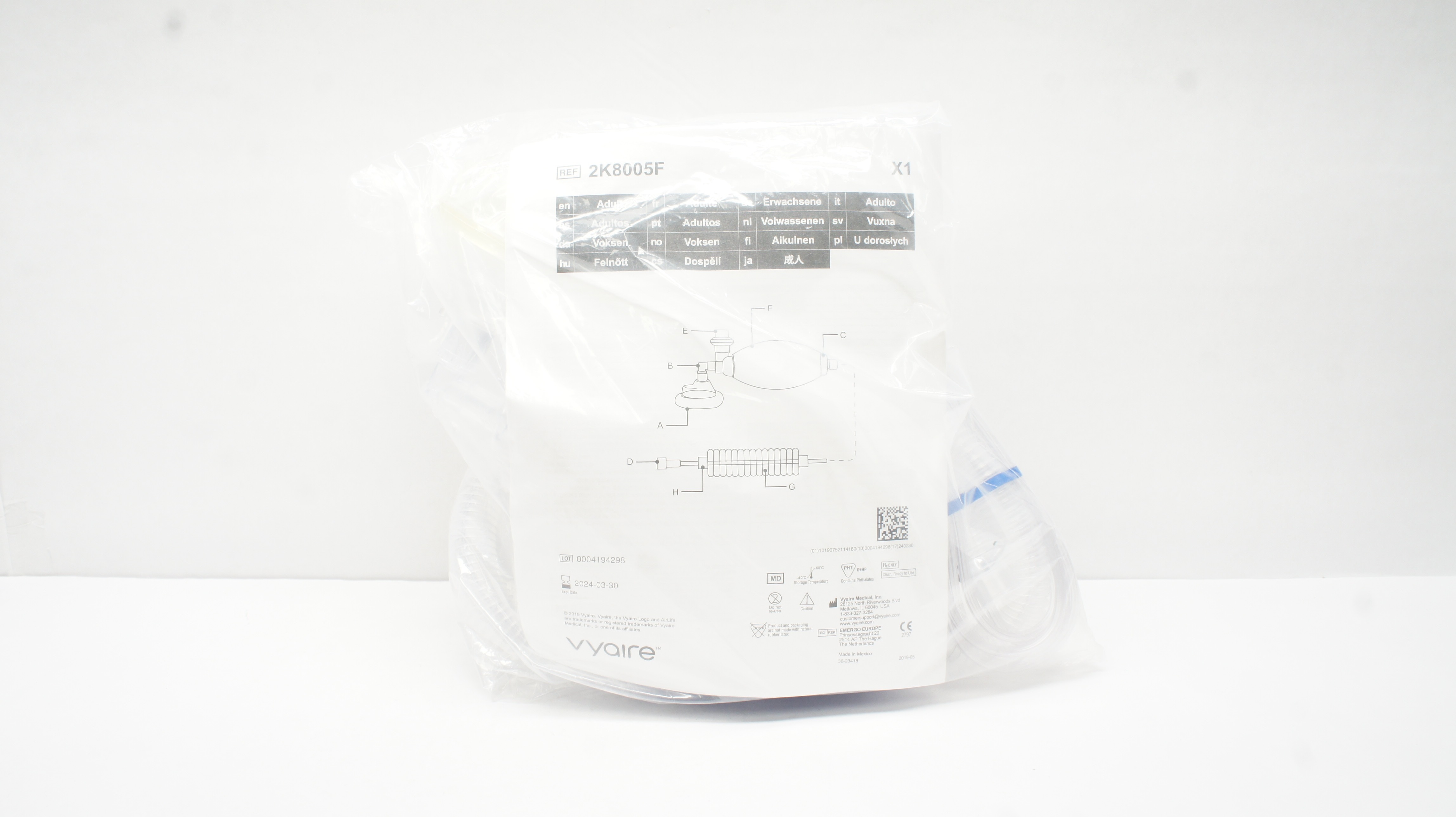 Vyaire 2K8005F  Adult Manual Resuscitator (x)