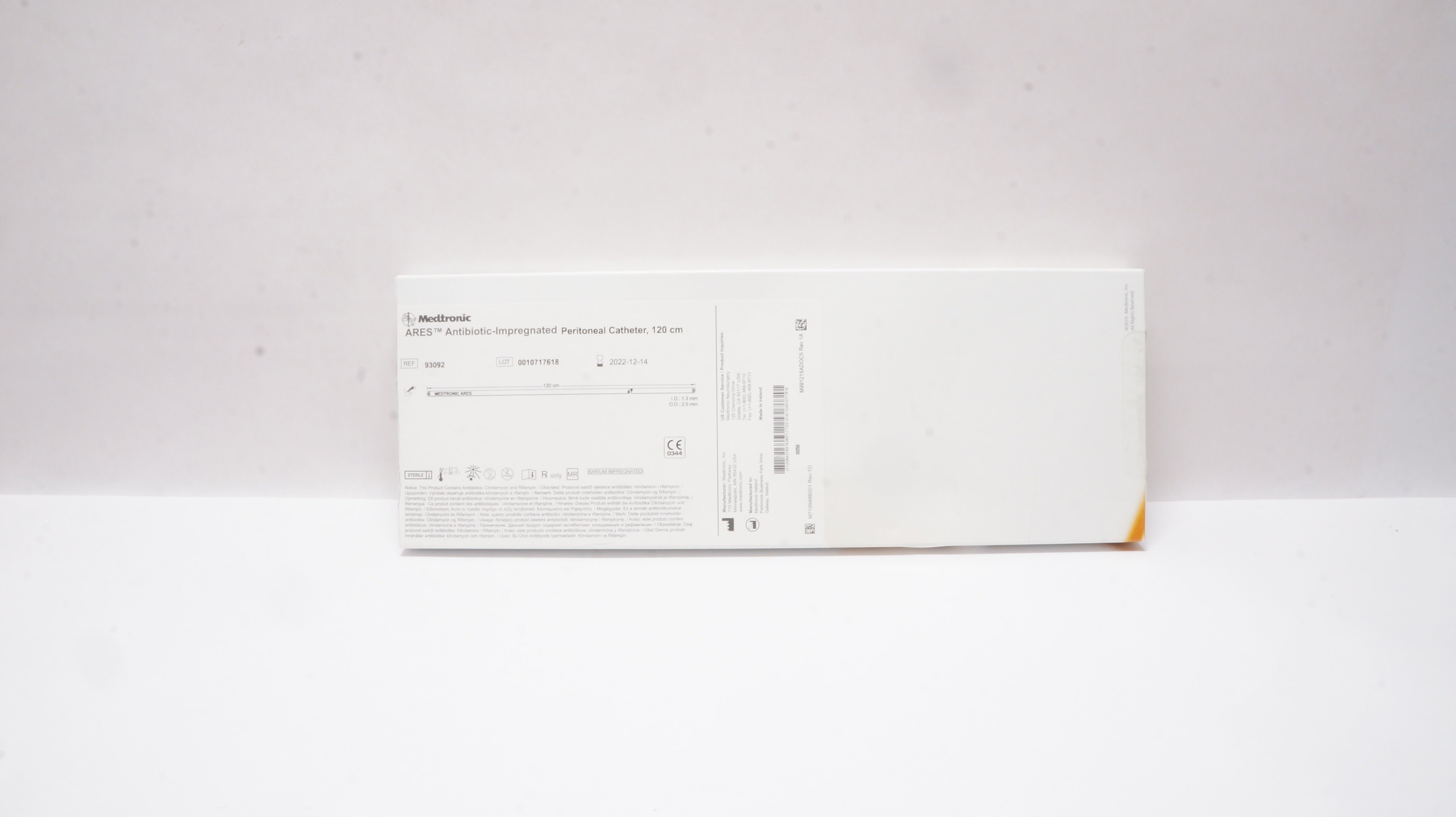 Medtronic 93092 ARES Antibiotic-Impregnated Peritoneal Cath. 120cm (x)