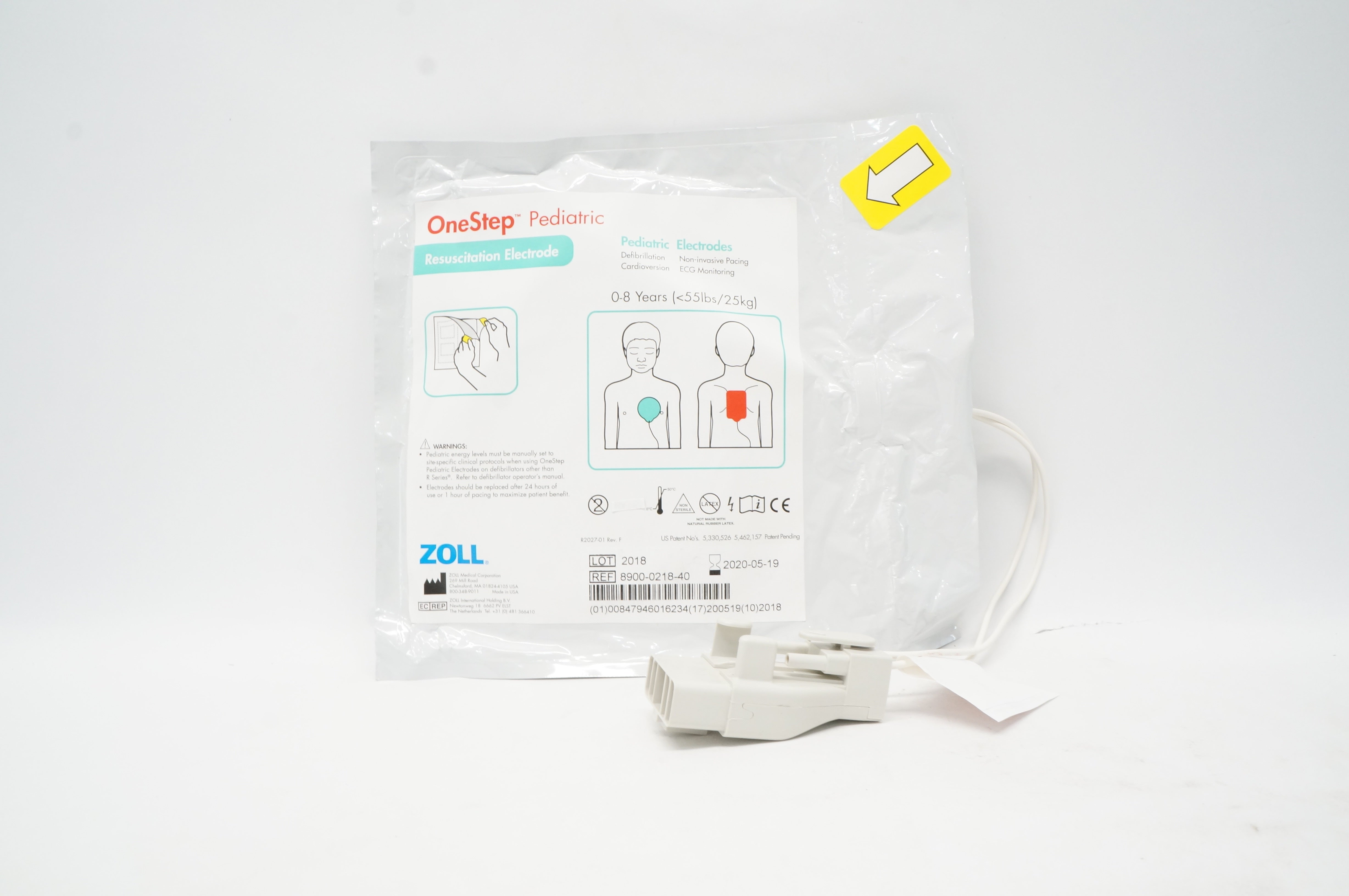 Zoll 8900-0218-40 OneStep Pediatric Resuscitation Electrode 0-8 Years <55lbs (x)