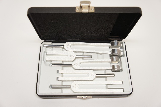 Miltex Tuning Fork Set W/Steel Case Marked W/Caduceus 5 Components