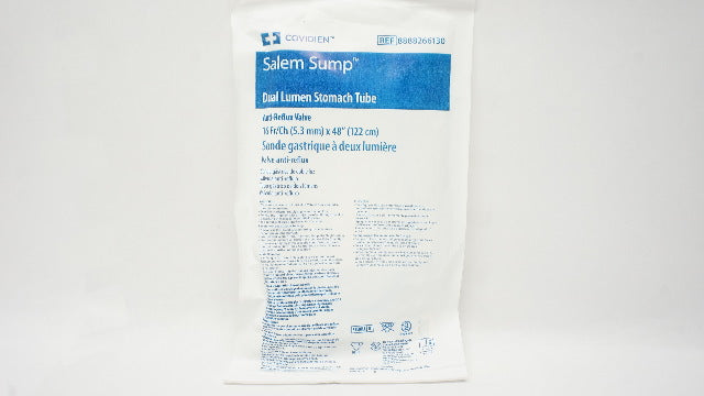 Covidien 266130 Salem Sump Dual Lumen Stomach Tube 16Fr/Ch x 48 inch