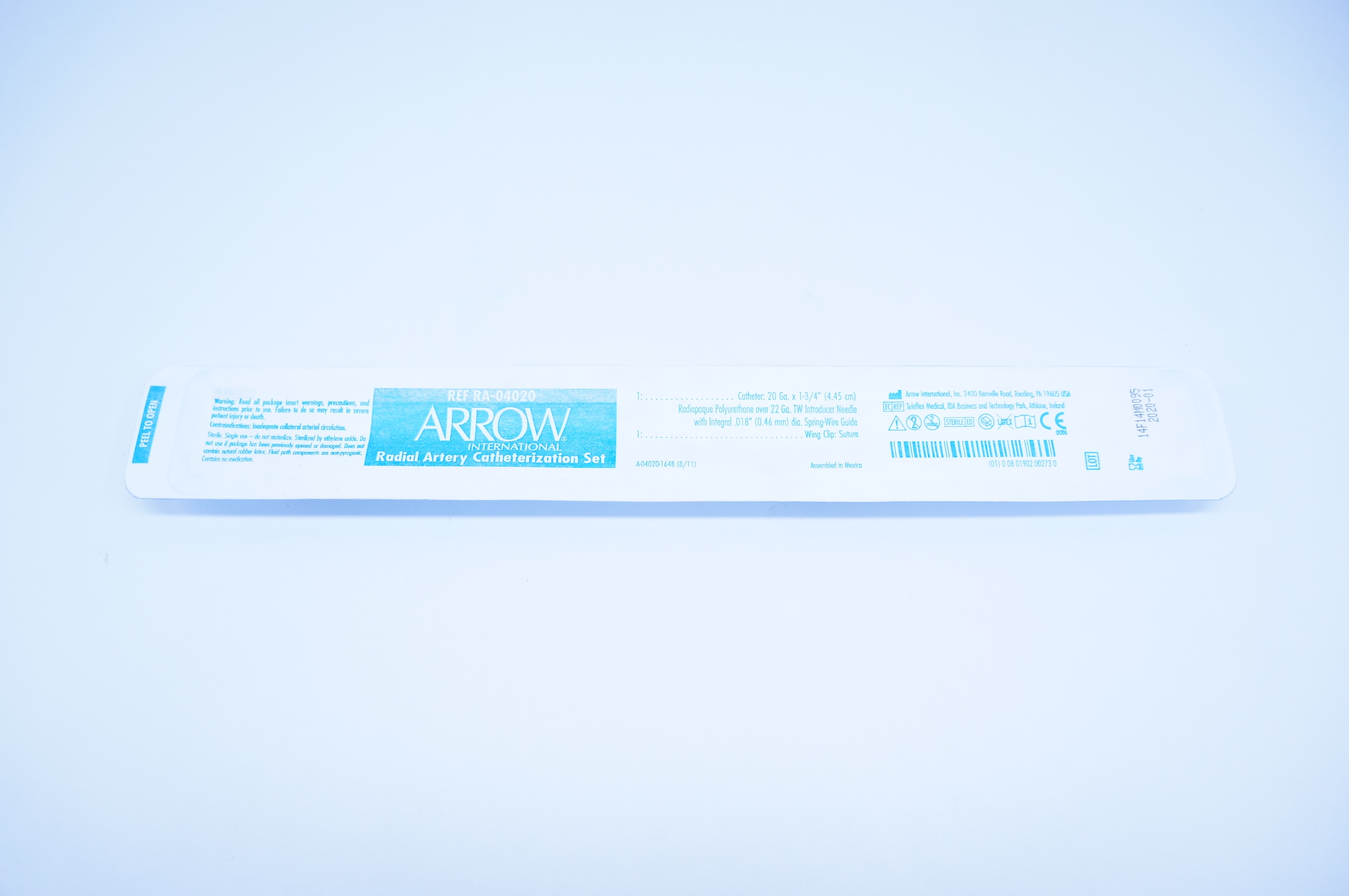 Arrow RA-04020 Radial Artery Catheterization Set 20Ga. x 1-3/4inch (x)