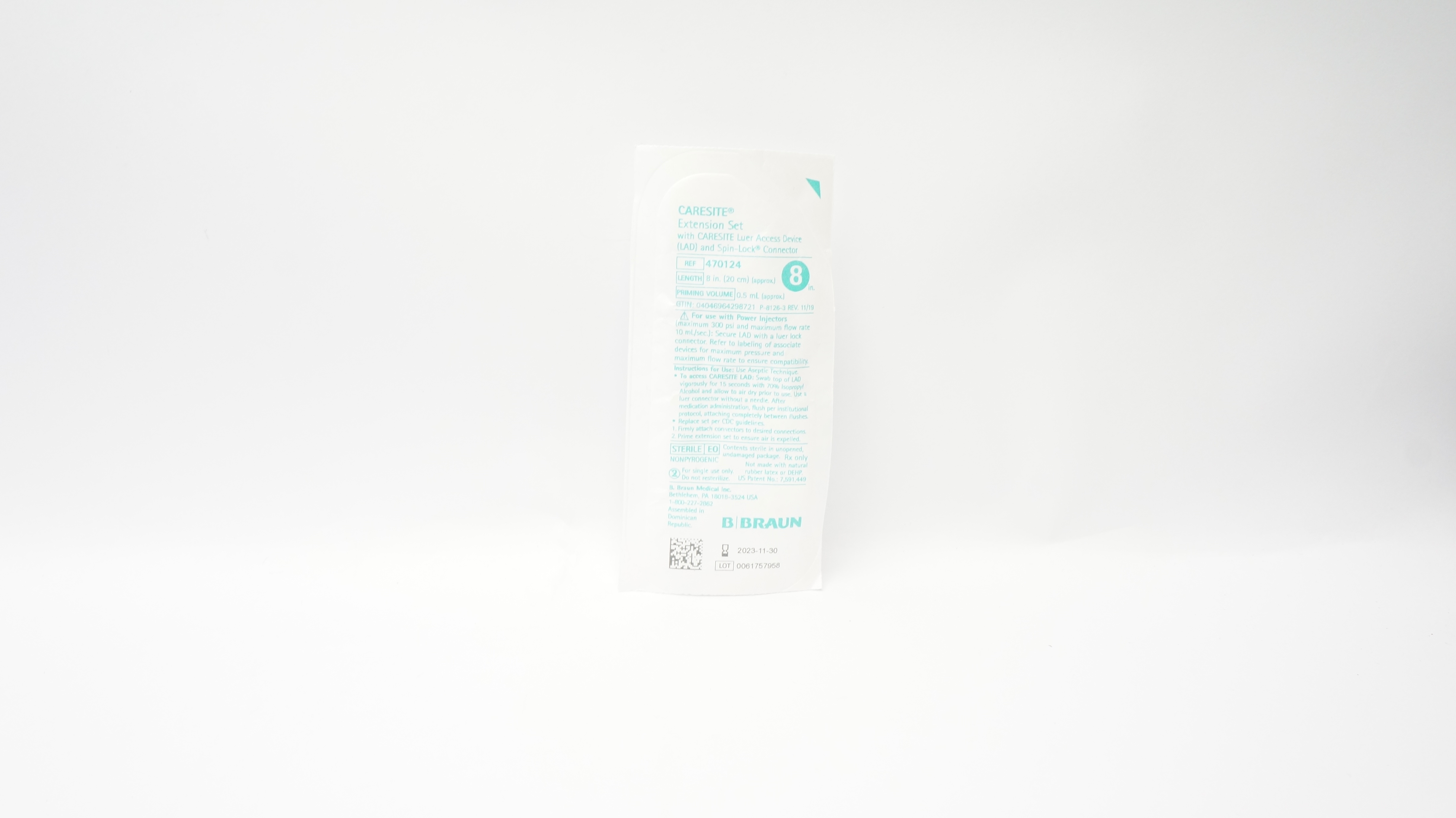 Braun 470124 Caresite Extension Set w/Access Device 8inch x 0.5ml (x)
