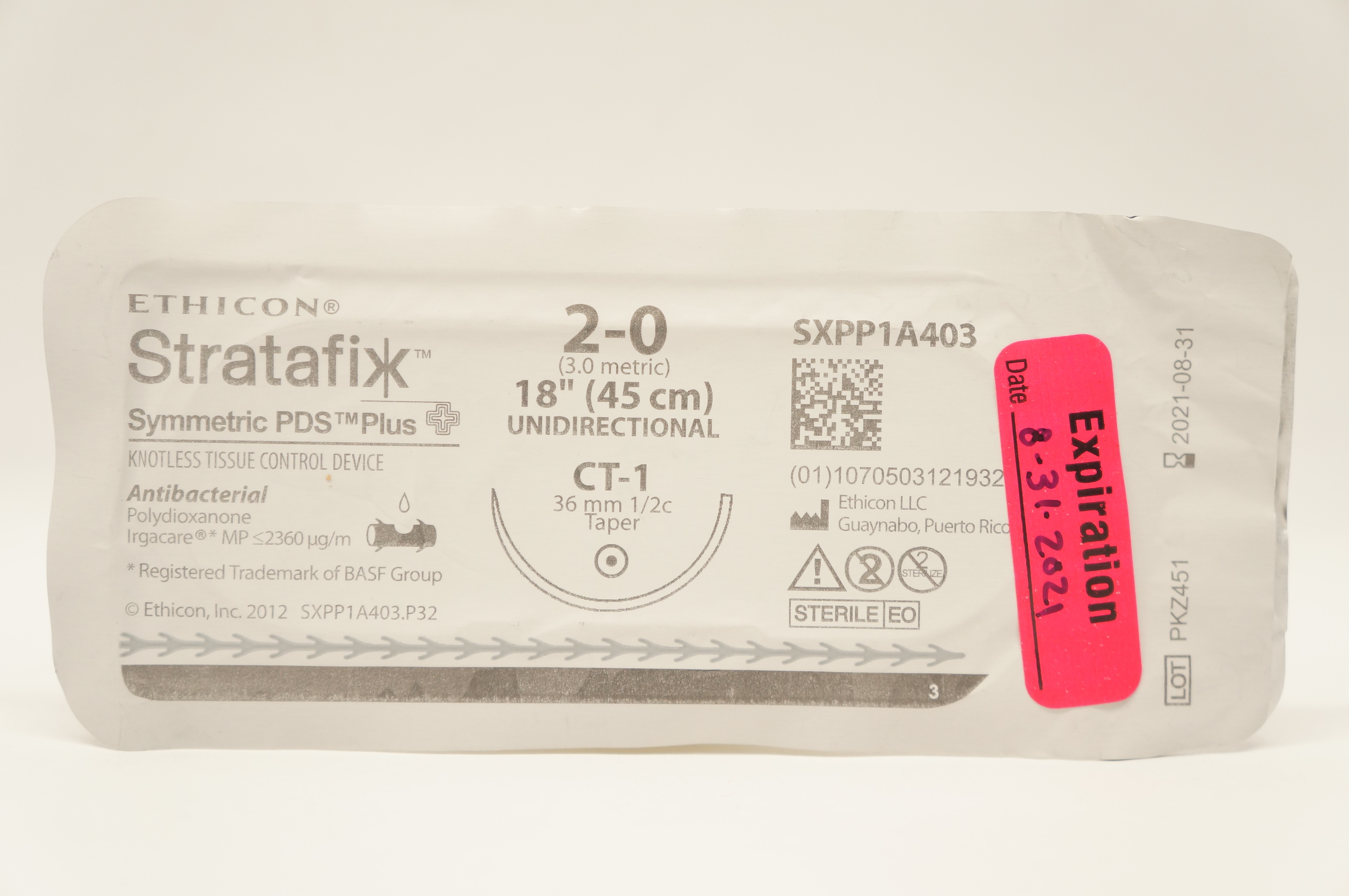 Ethicon SXPP1A403 2-0 Symmetric PDS Plus Stre CT-1 36mm 1/2c Taper 18 inch (x)