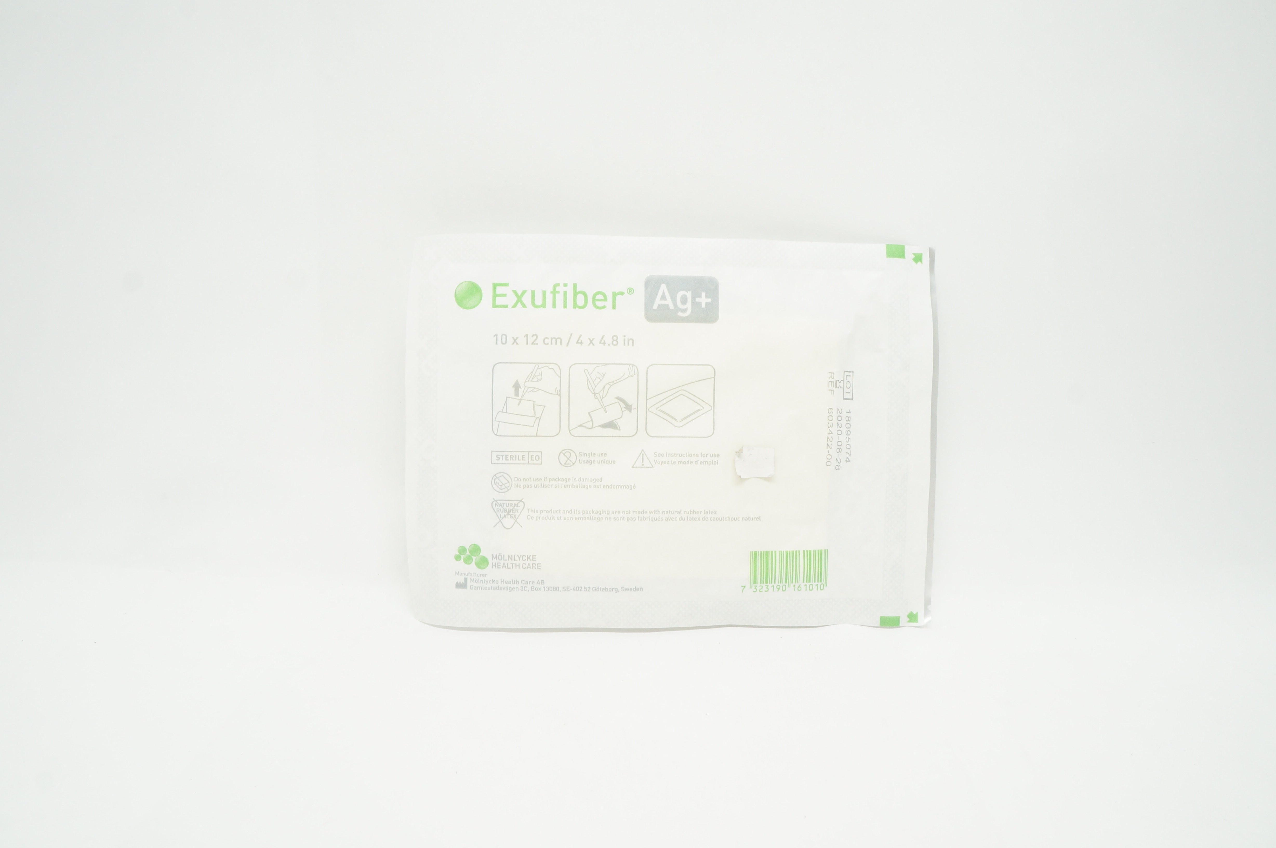Molnlycke 603422-00 Exufiber Ag+ Gelling Fibre Dressing 4inch x 4.8inch (x)