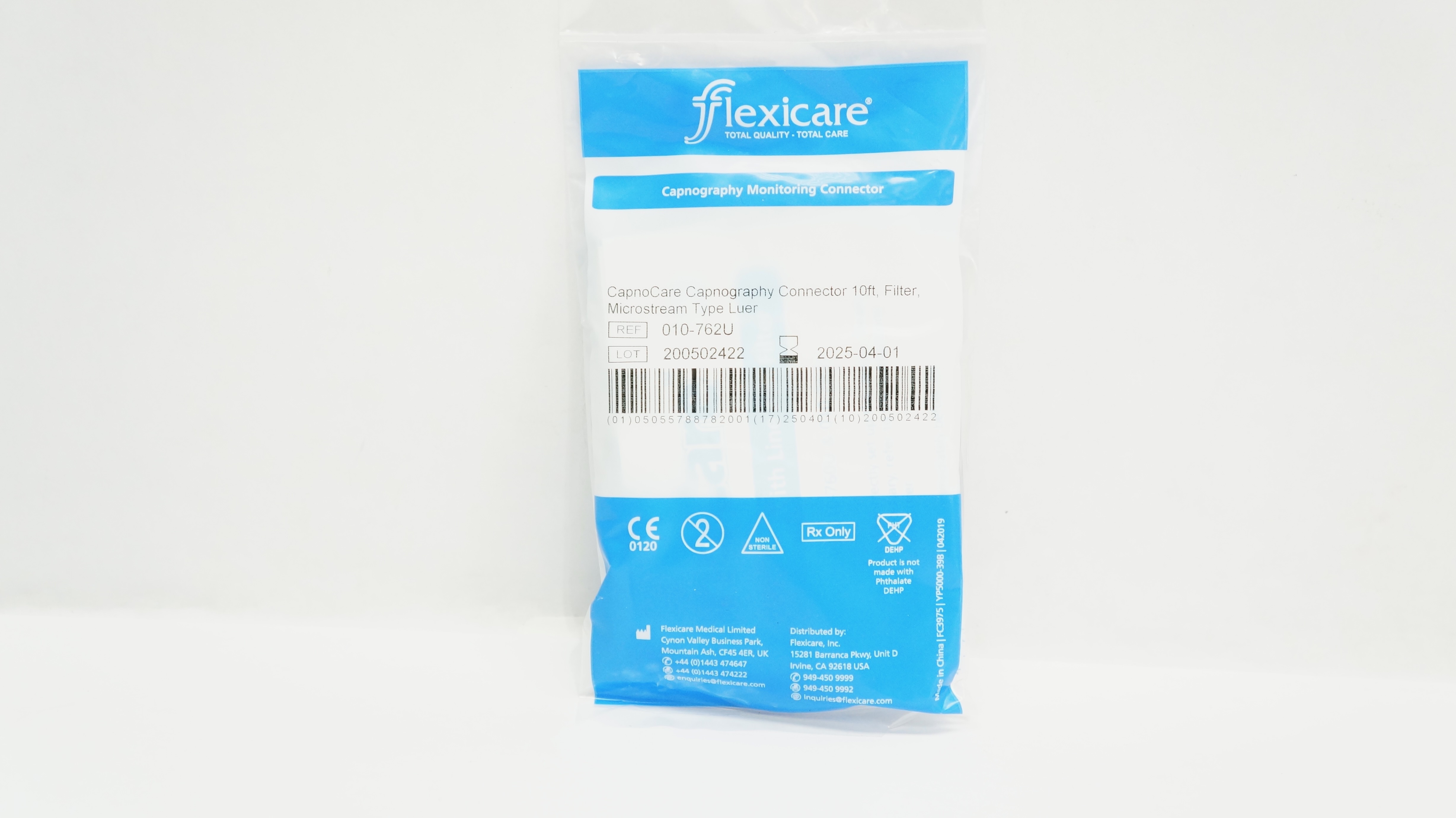 Flexicare 010-762U CapnoCare Capnography Connector 10Ft, Filter