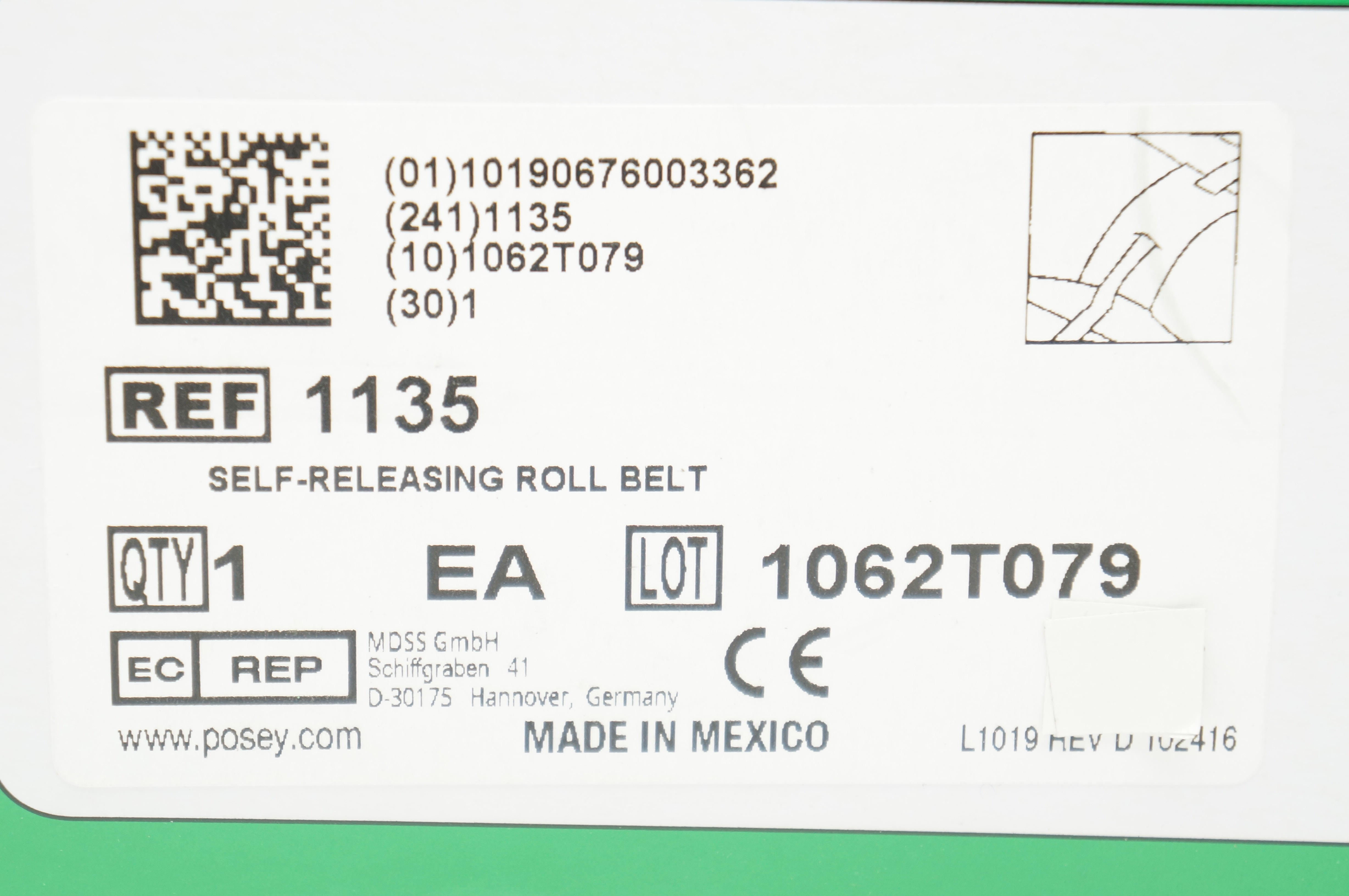 Posey 1135 Self- Releasing Roll Belt