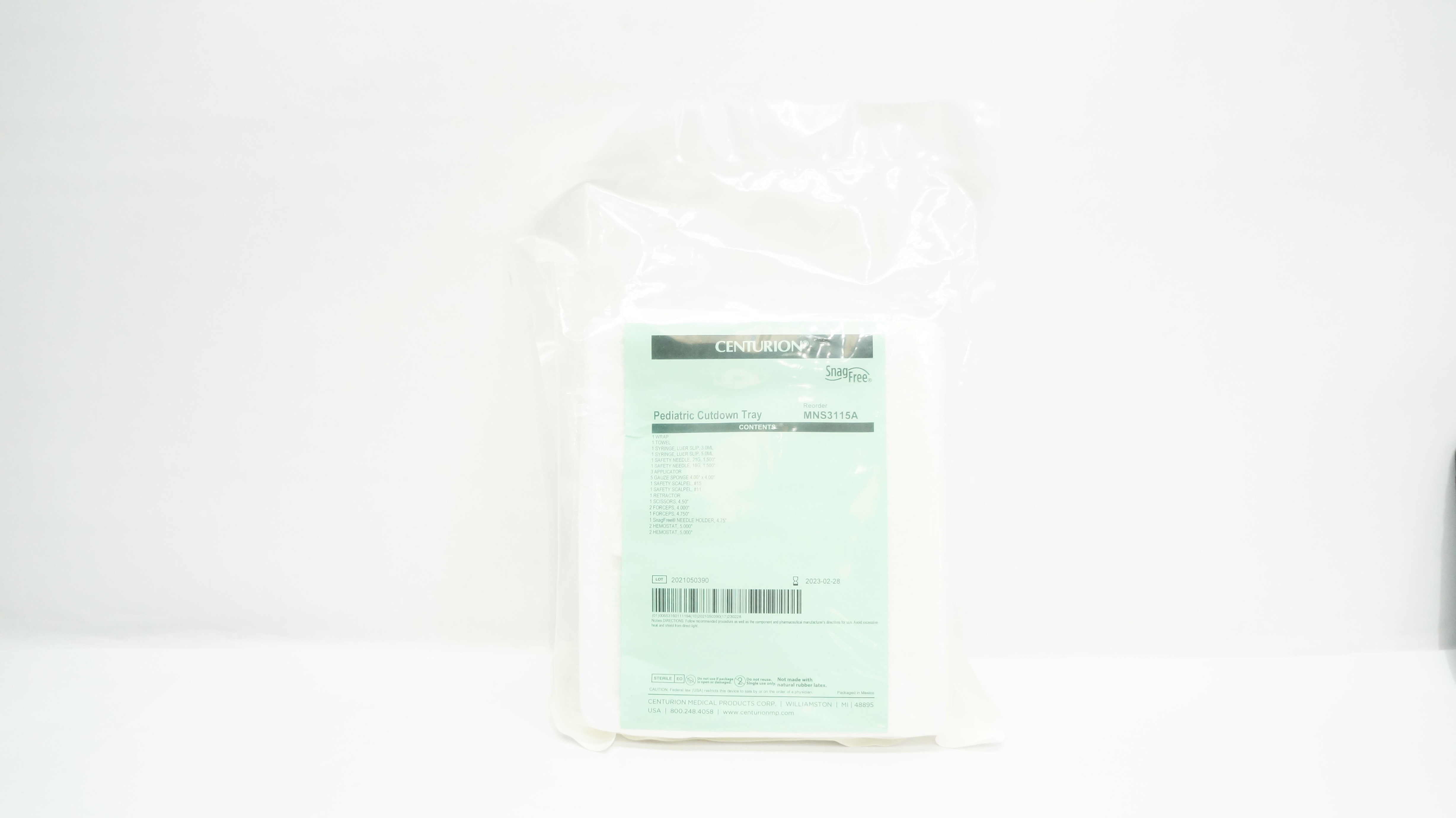 Centurion MNS3115A Pediatric Cutdown Tray (x)