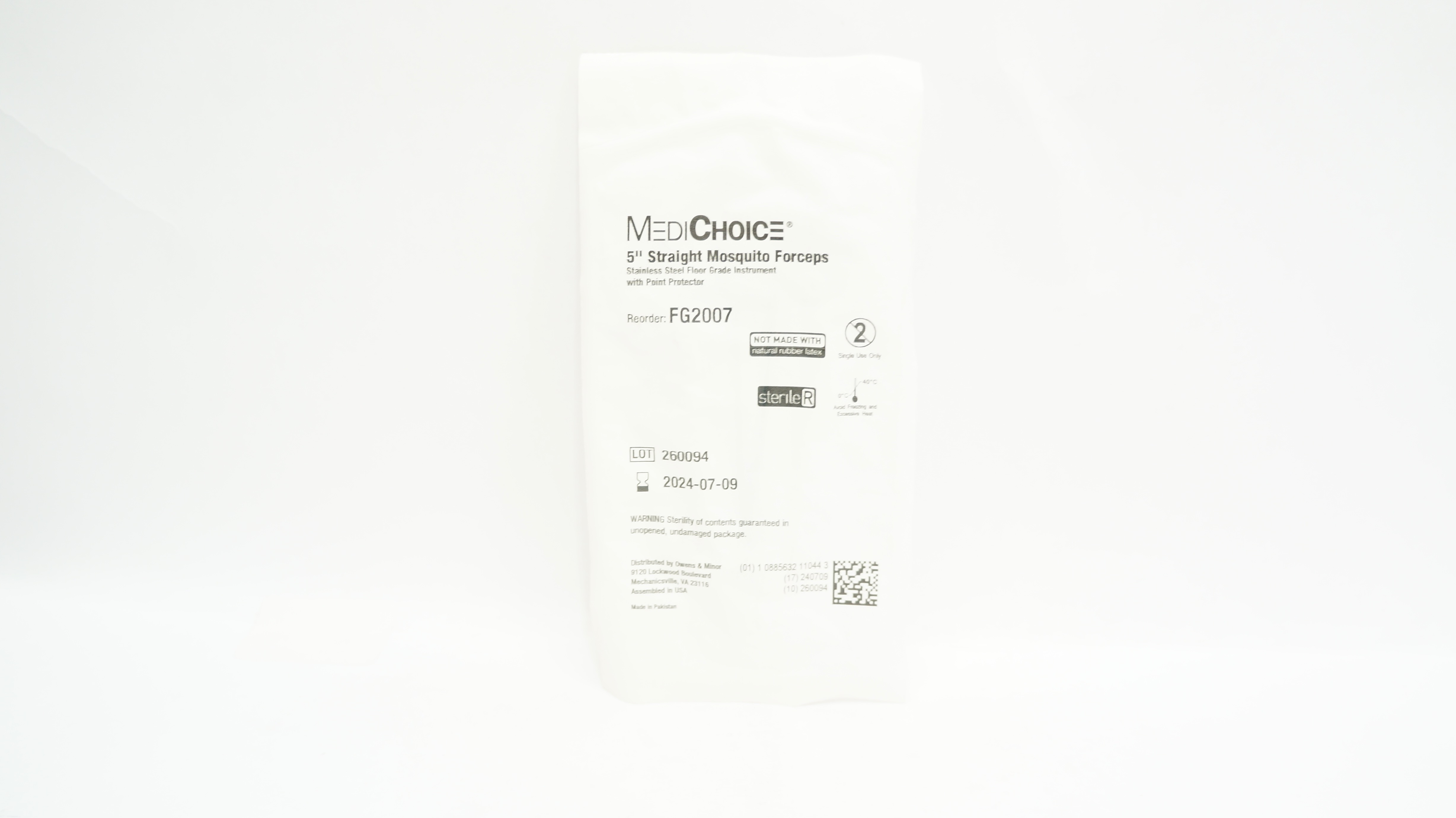 MediChoice FG2007 Mosquito Forceps Stainless Steel Straight 5 inch