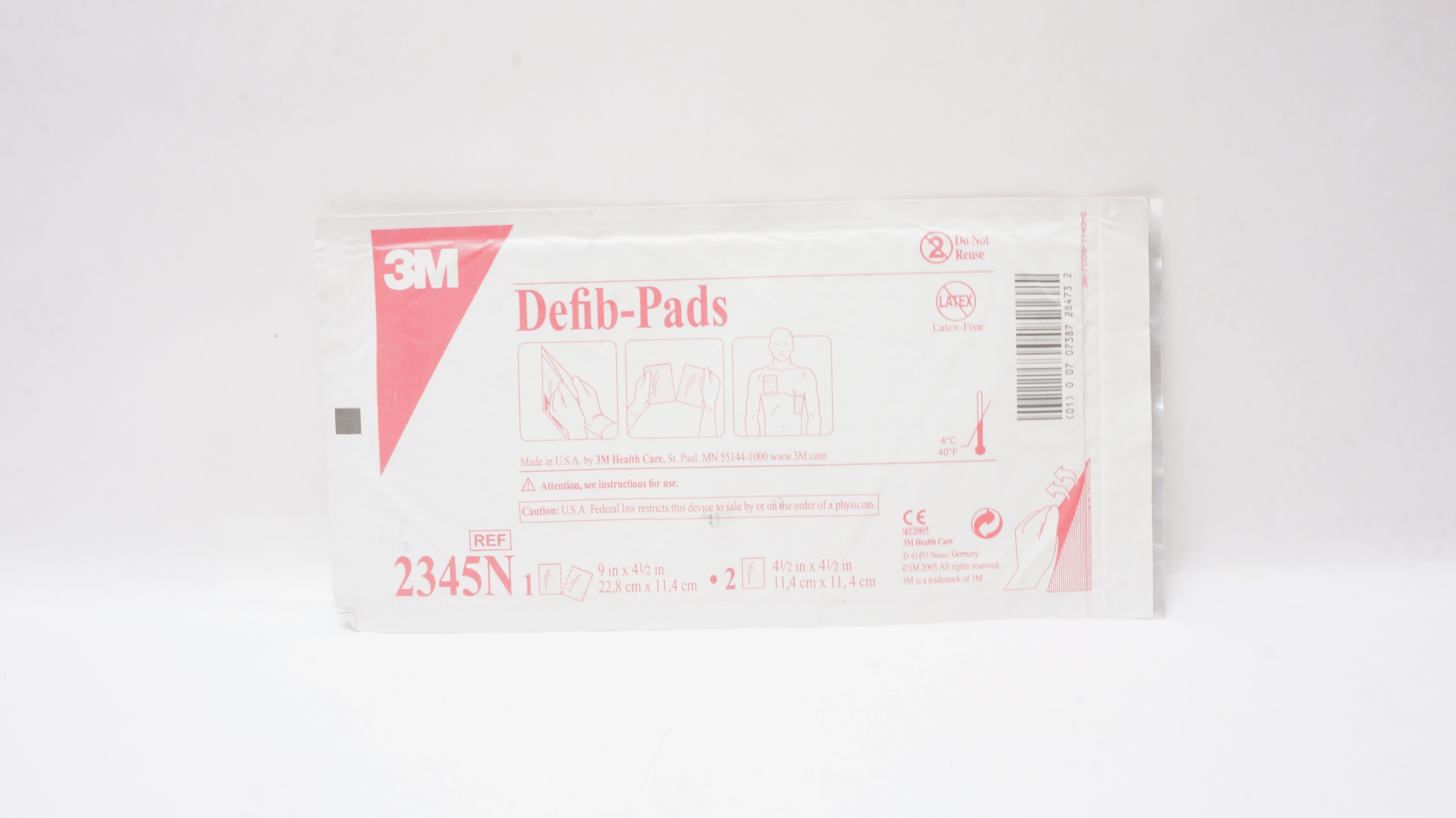 3M 2345N Defib-Pads 9inch x 4-1/2inch (x)