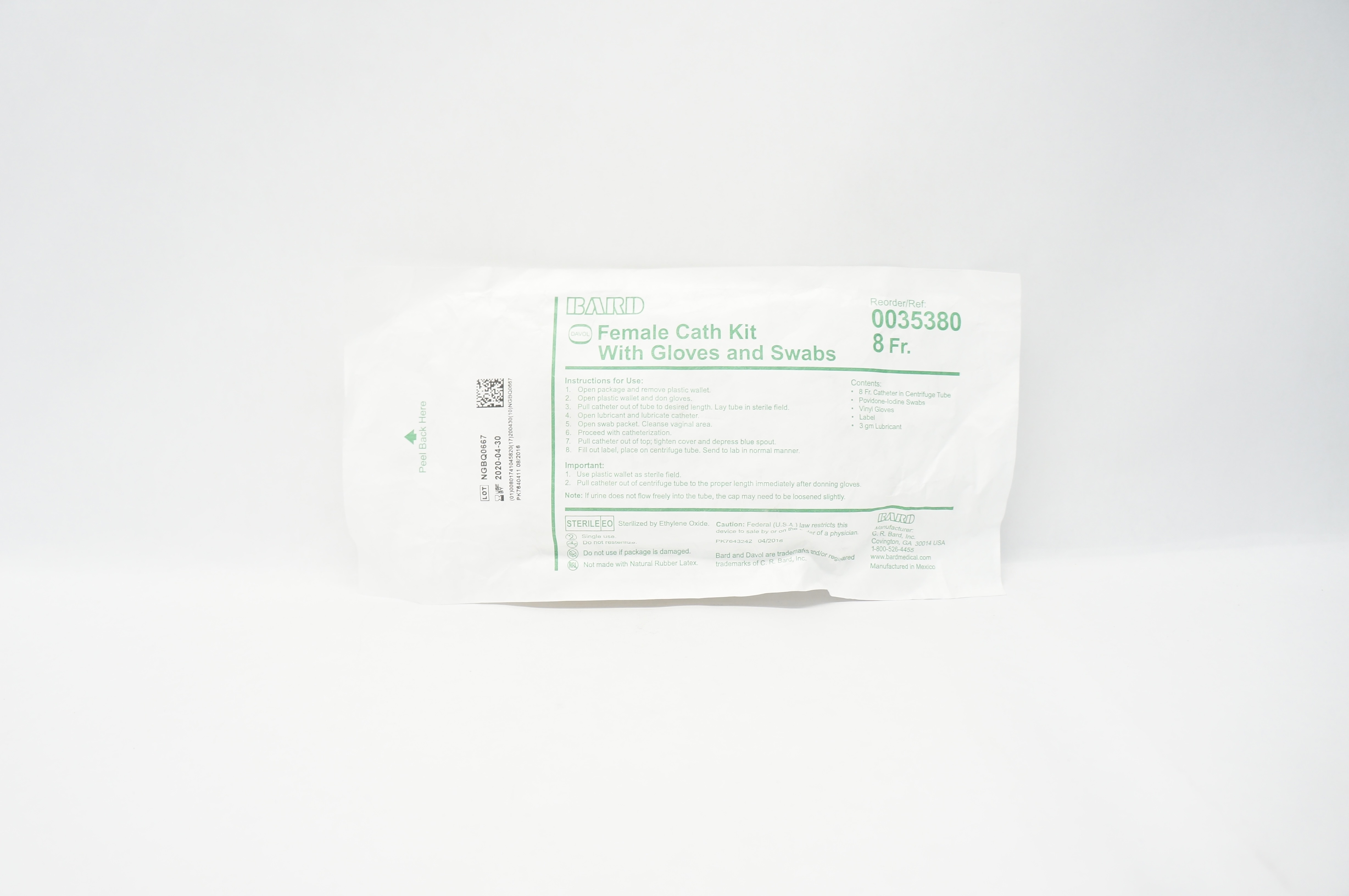 Bard 0035380 Female Cath Kit With Gloves and Swabs (x)