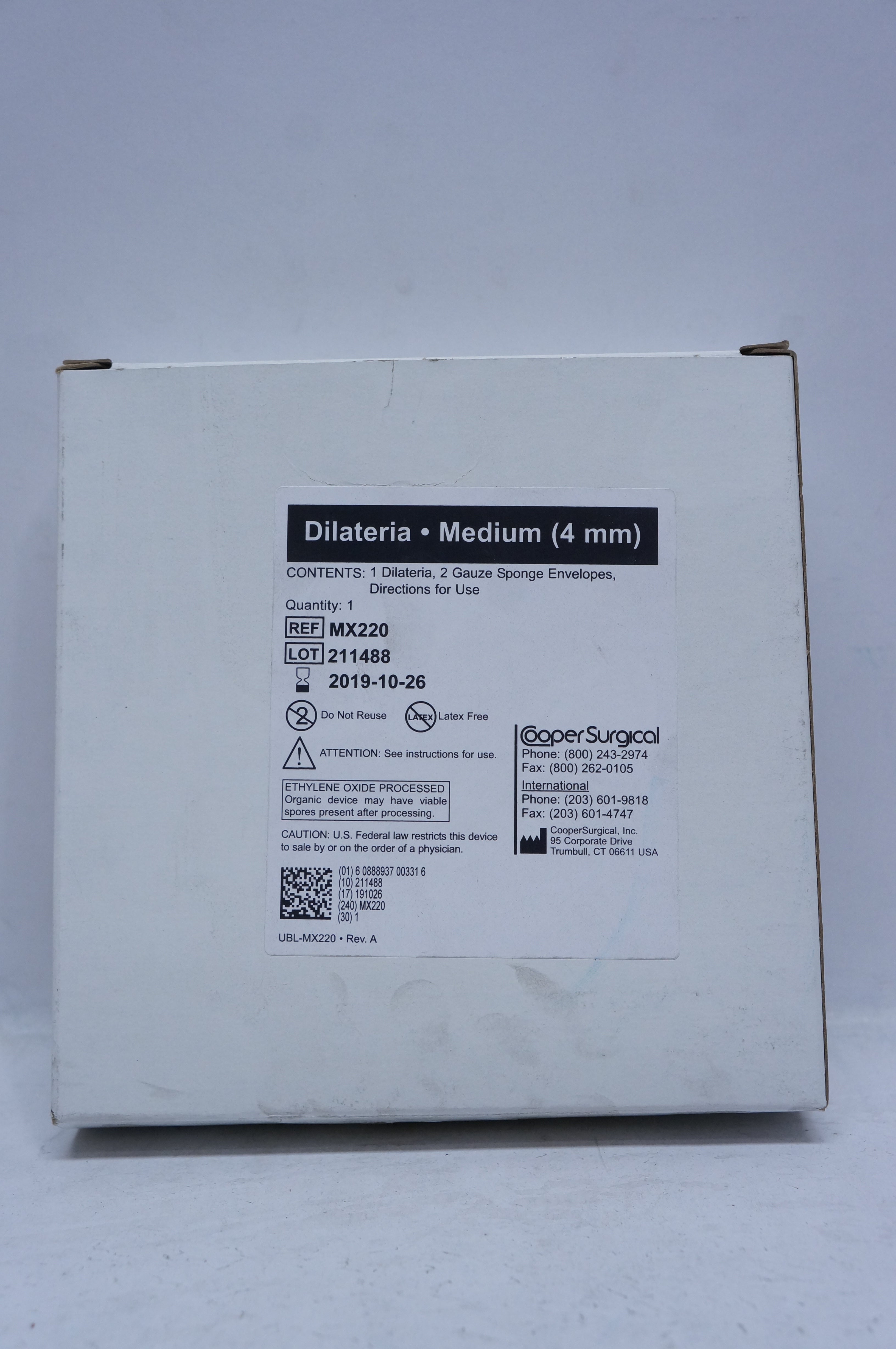 Cooper Surgical MX220 Dilateria, Medium 4mm (x)