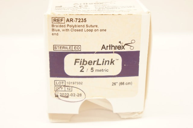 Arthrex AR-7235 2 FiberLink Braided Polyblend Stre Blue 26In - Box of 12
