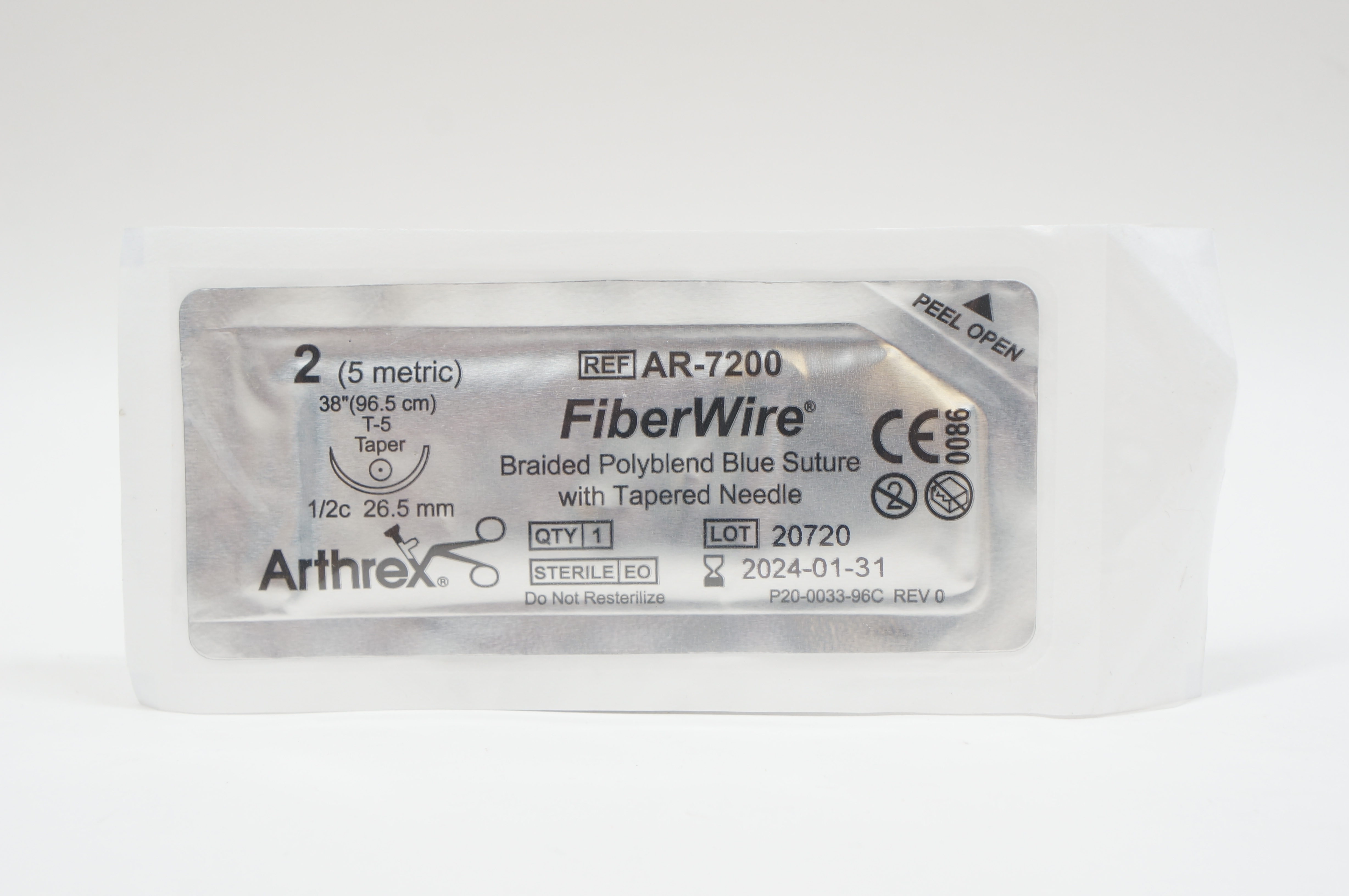Arthrex AR-7220 2 FiberWire, T-5 Taper, 1/2c 26.5mm , 38inch