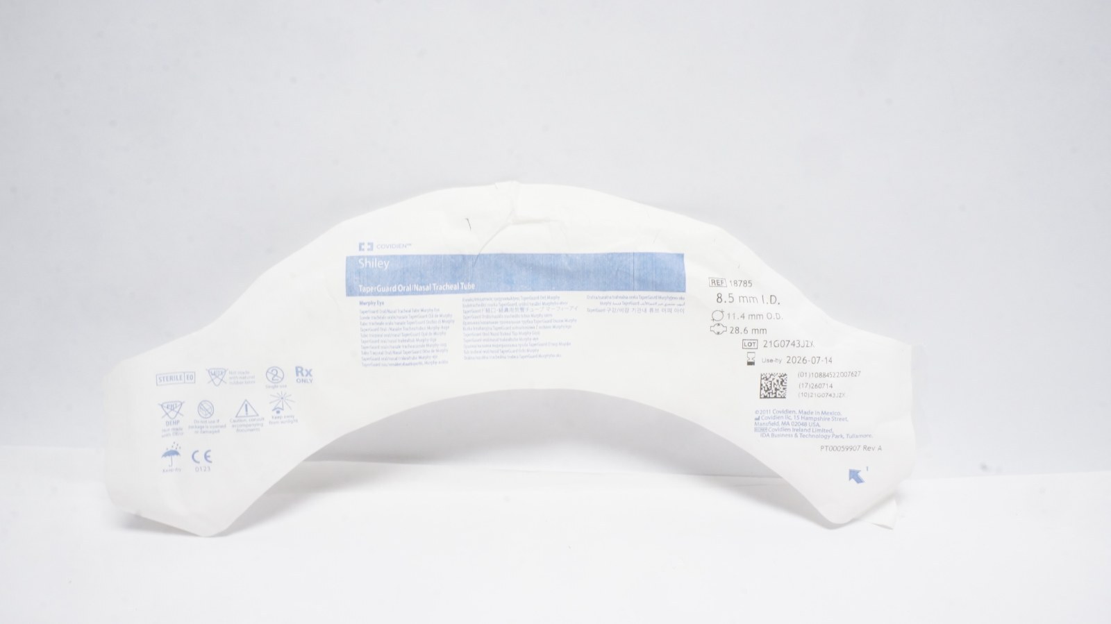 Covidien 18785 Shiley TaperGuard Tracheal Tube 8.5 mm I.D.