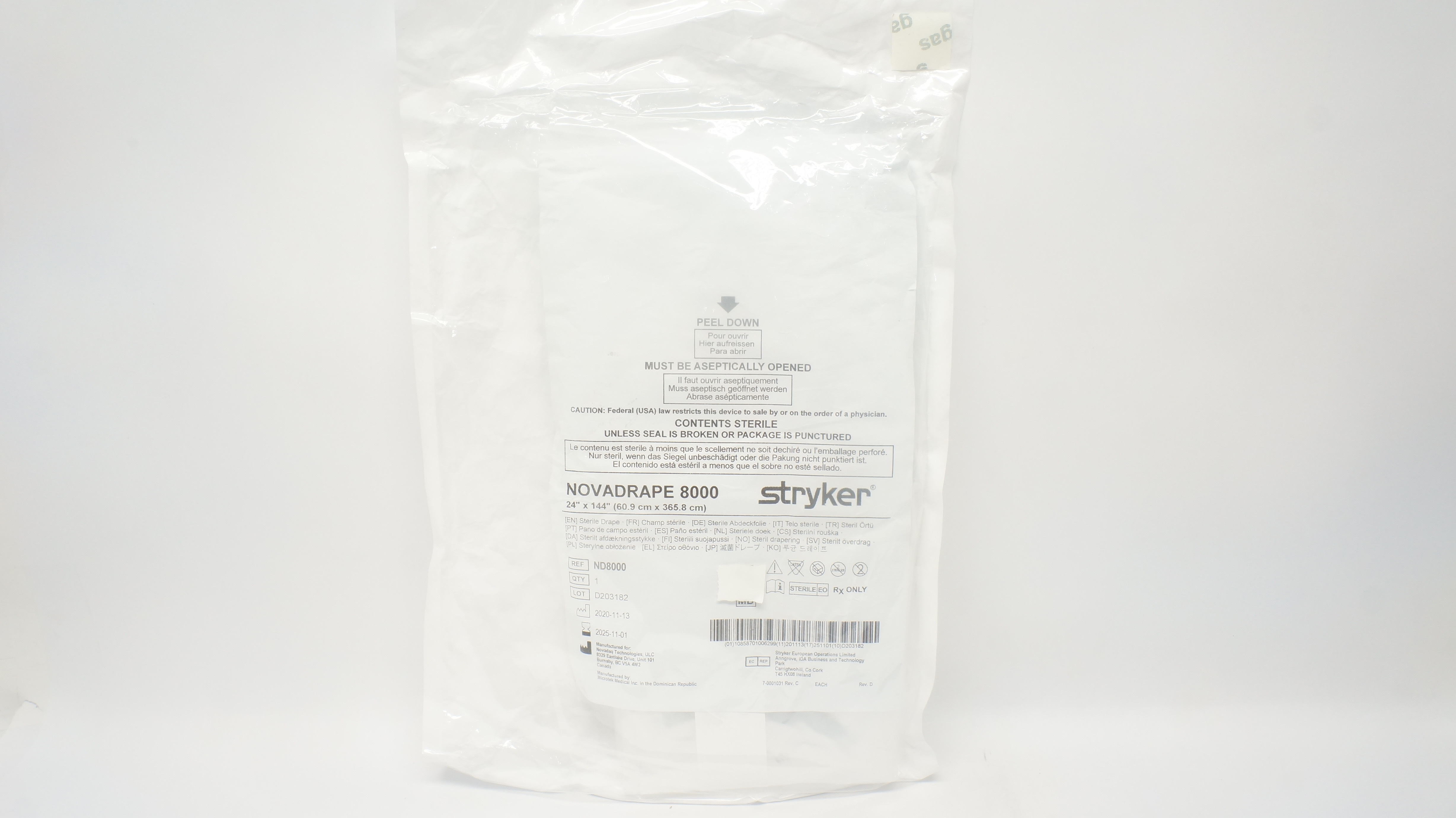 Novadaq ND8000 NOVADRAPE 8000 24inch x 144 inch