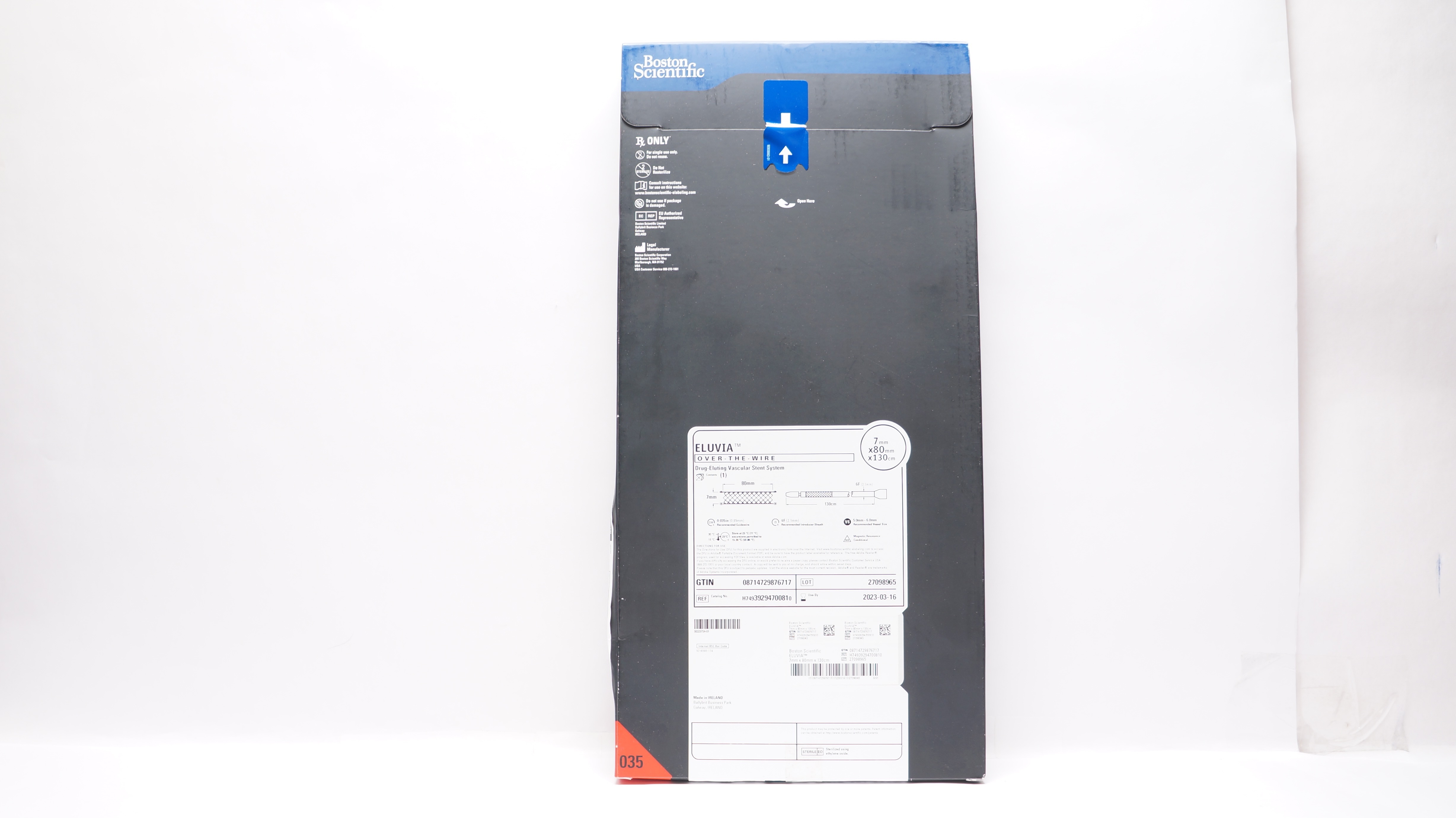 Boston Scientific H74939294700810 Eluvia Vascular Stnt System 7 x 80mm x130cm(x)