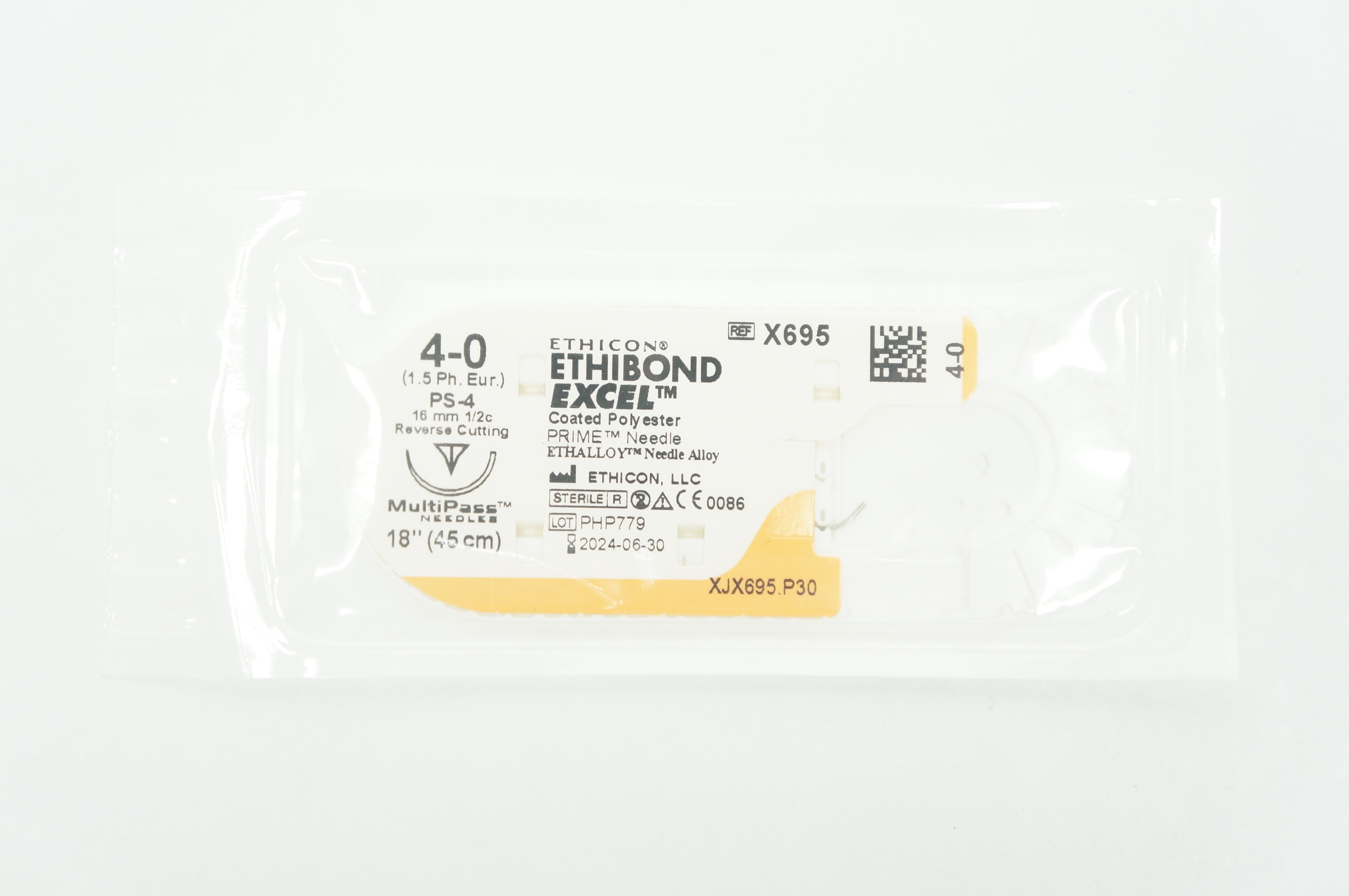 Ethicon X695 Braided Nonabsorbable Stre.Polyester 4-0, 18in. Reverse Cutting 16mm