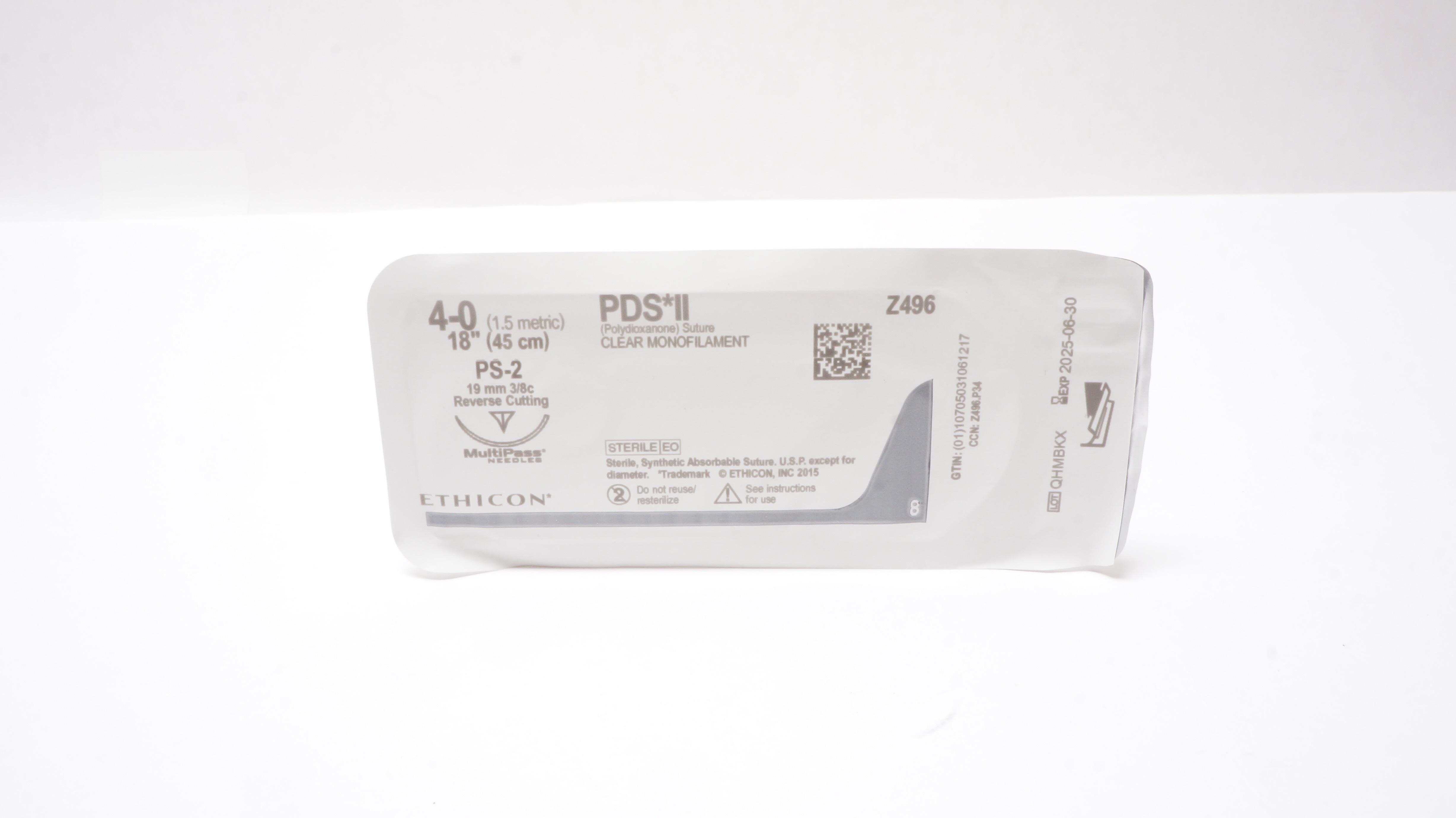 Ethicon Z496 4-0 PSD II, PS-2, 19mm 3/8c Reverse Cutting, 18inch