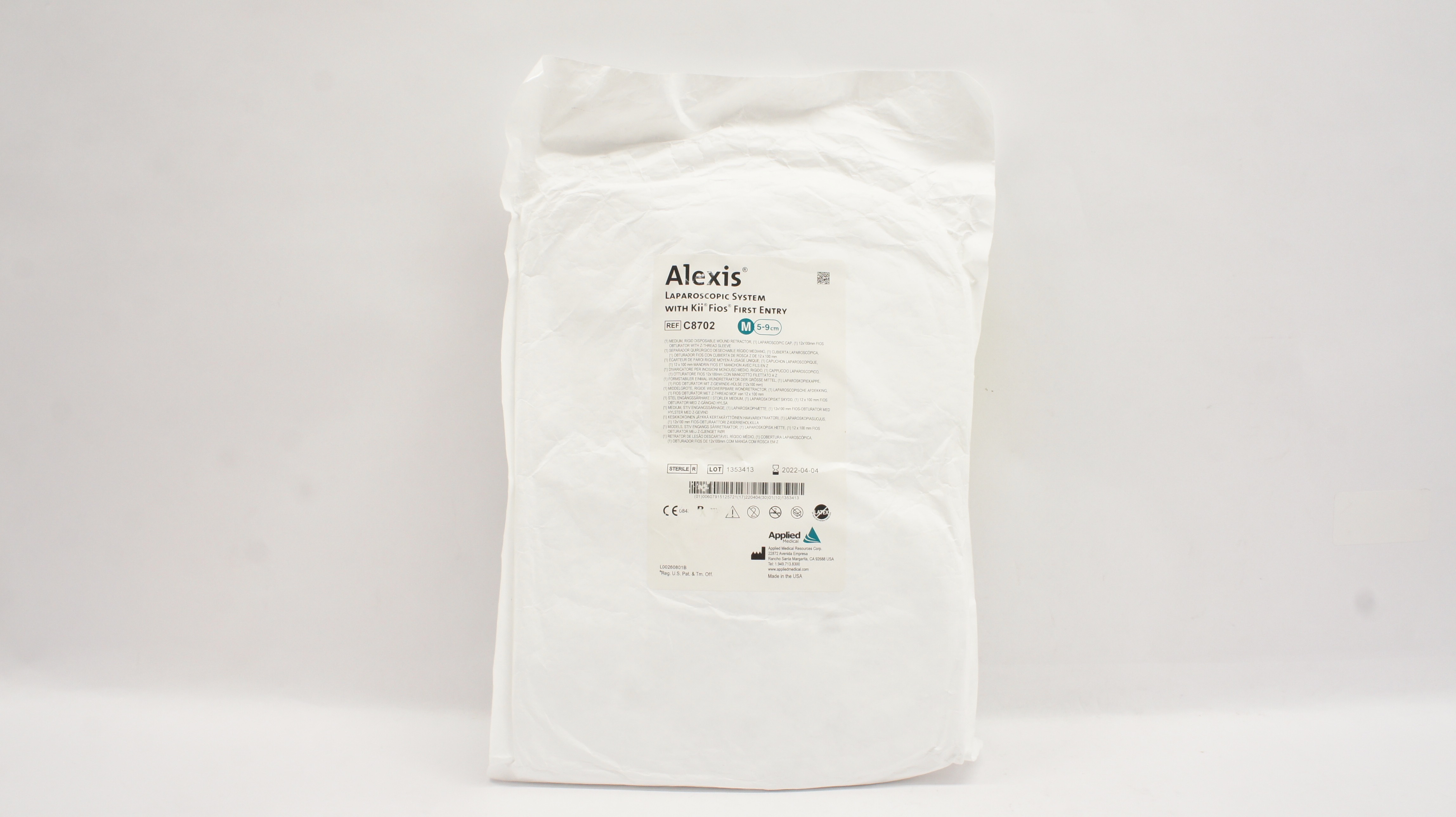 Applied Medical C8702 Alexis Laparoscopic System W/Kii Fios First Entry 5-9cm(x)