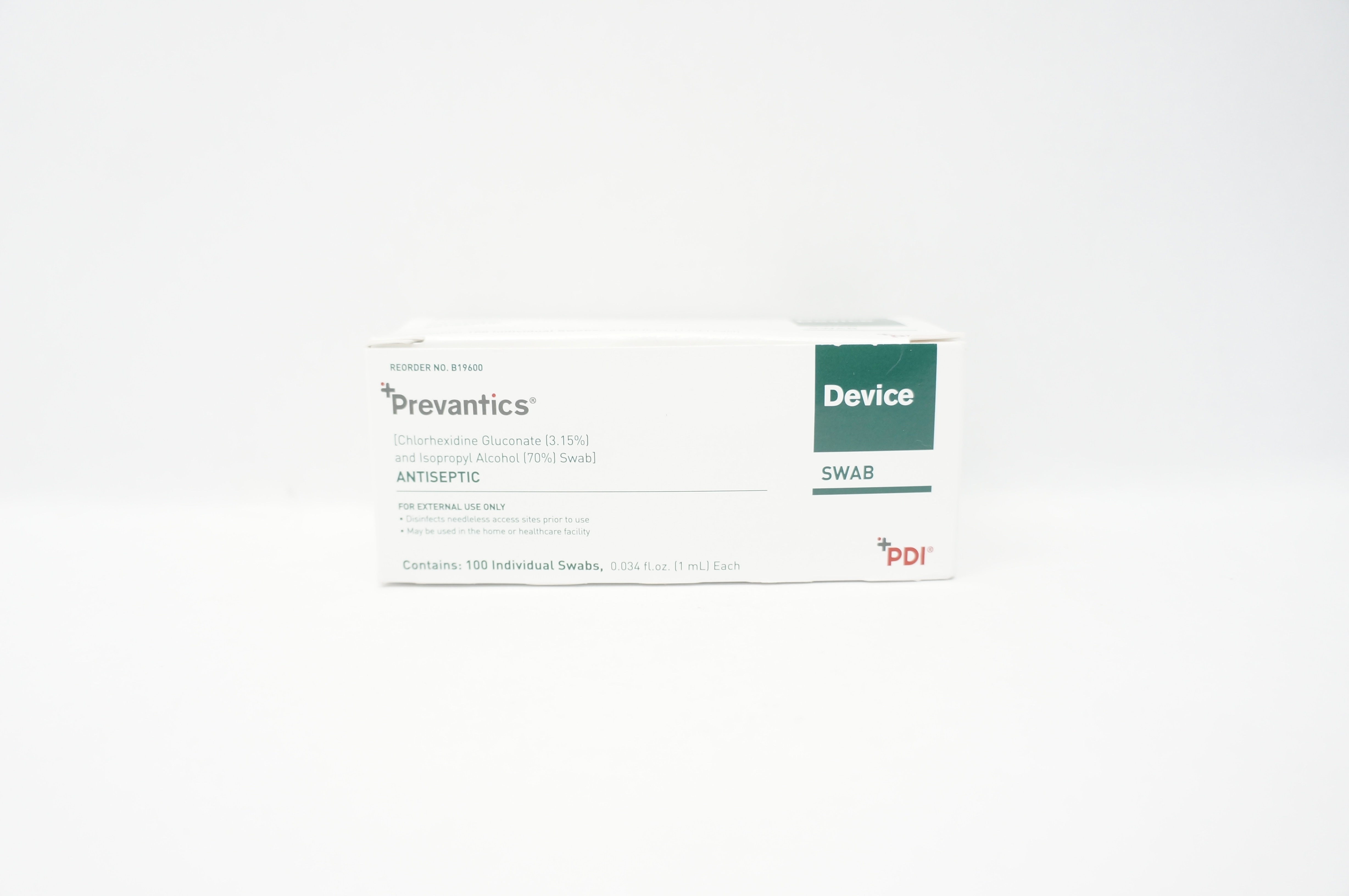 PDI B19600 Prevantics Device, Antiseptic Swabs 1 mL (x) - Box of 100