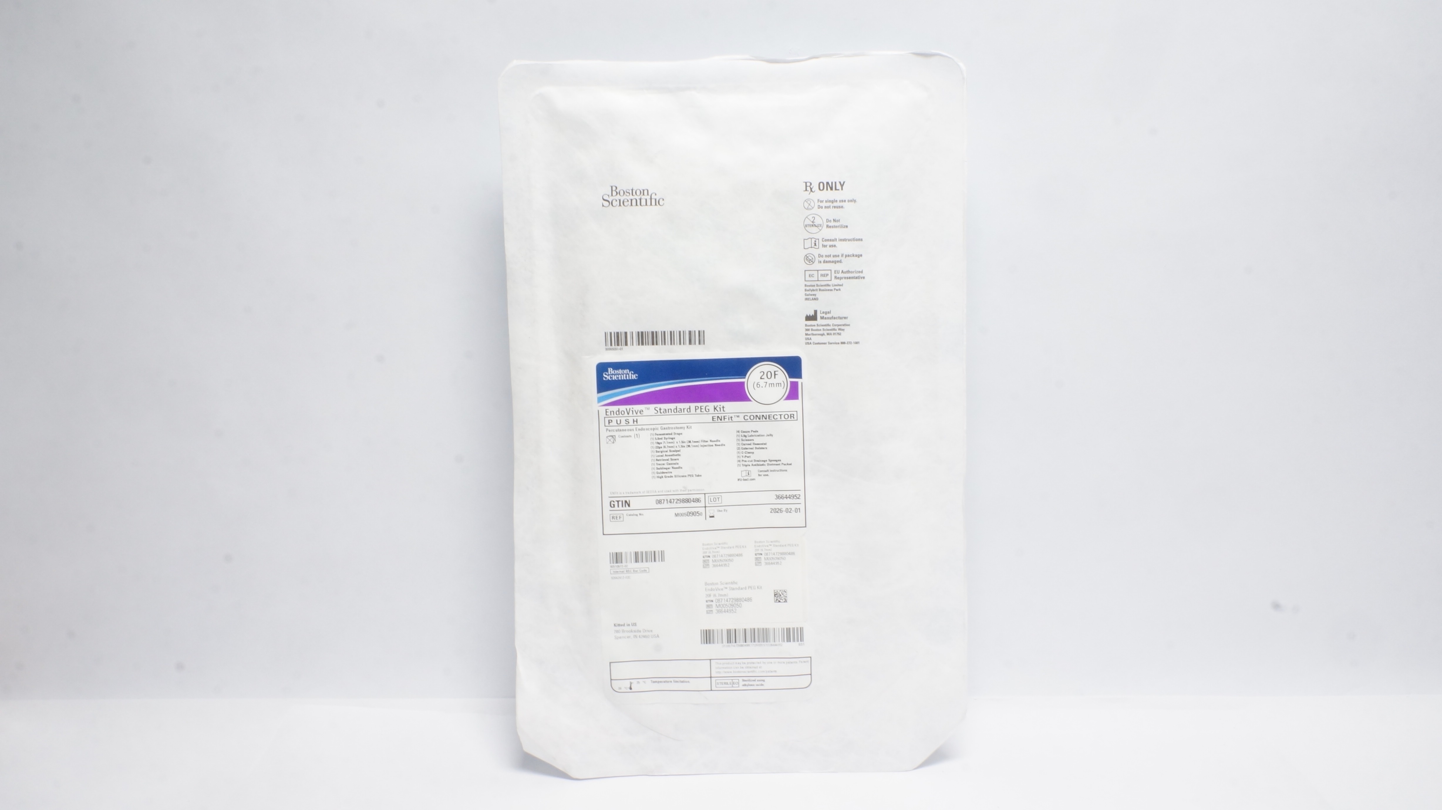 Boston Scientific M00509050 EndoVive Standard PEG Kit Push ENFit Connector 20F(x)