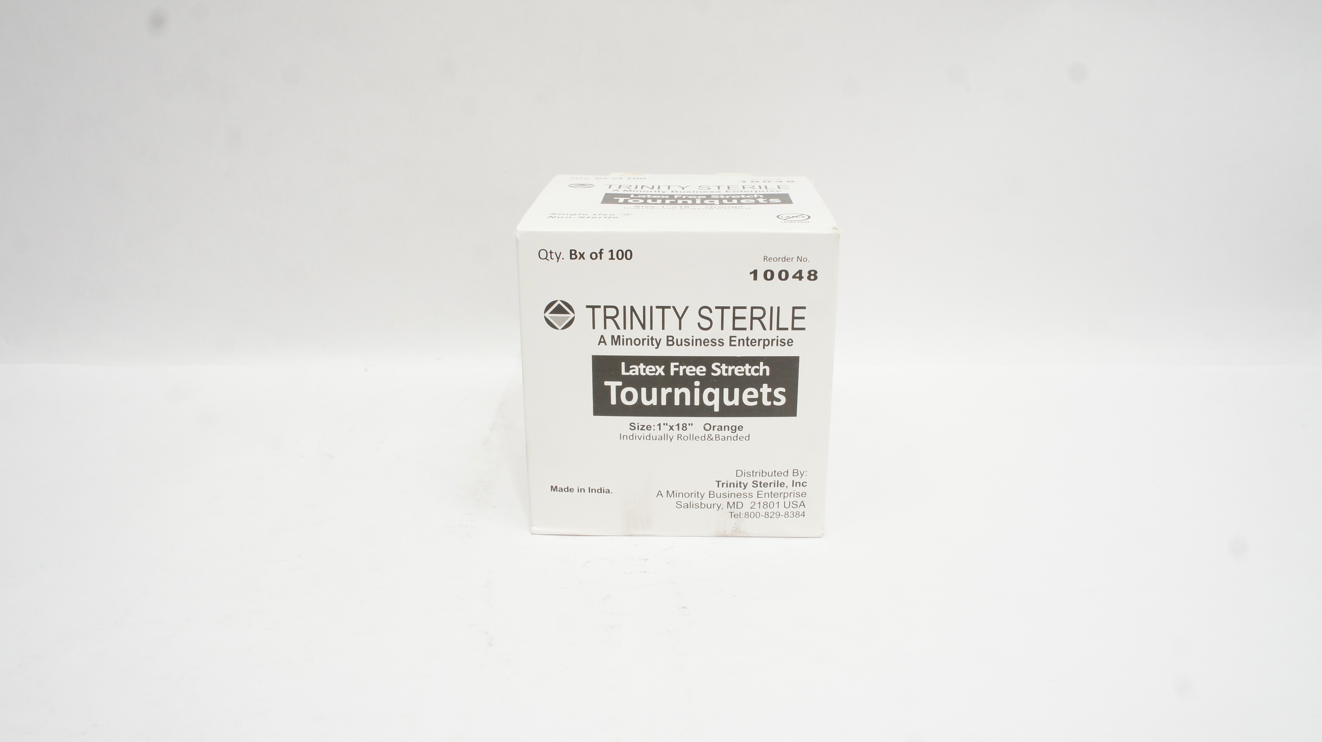 Trinity Sterile 10048 Latex Free Stretch Tourniquets 1 x 18inch - Box of 100