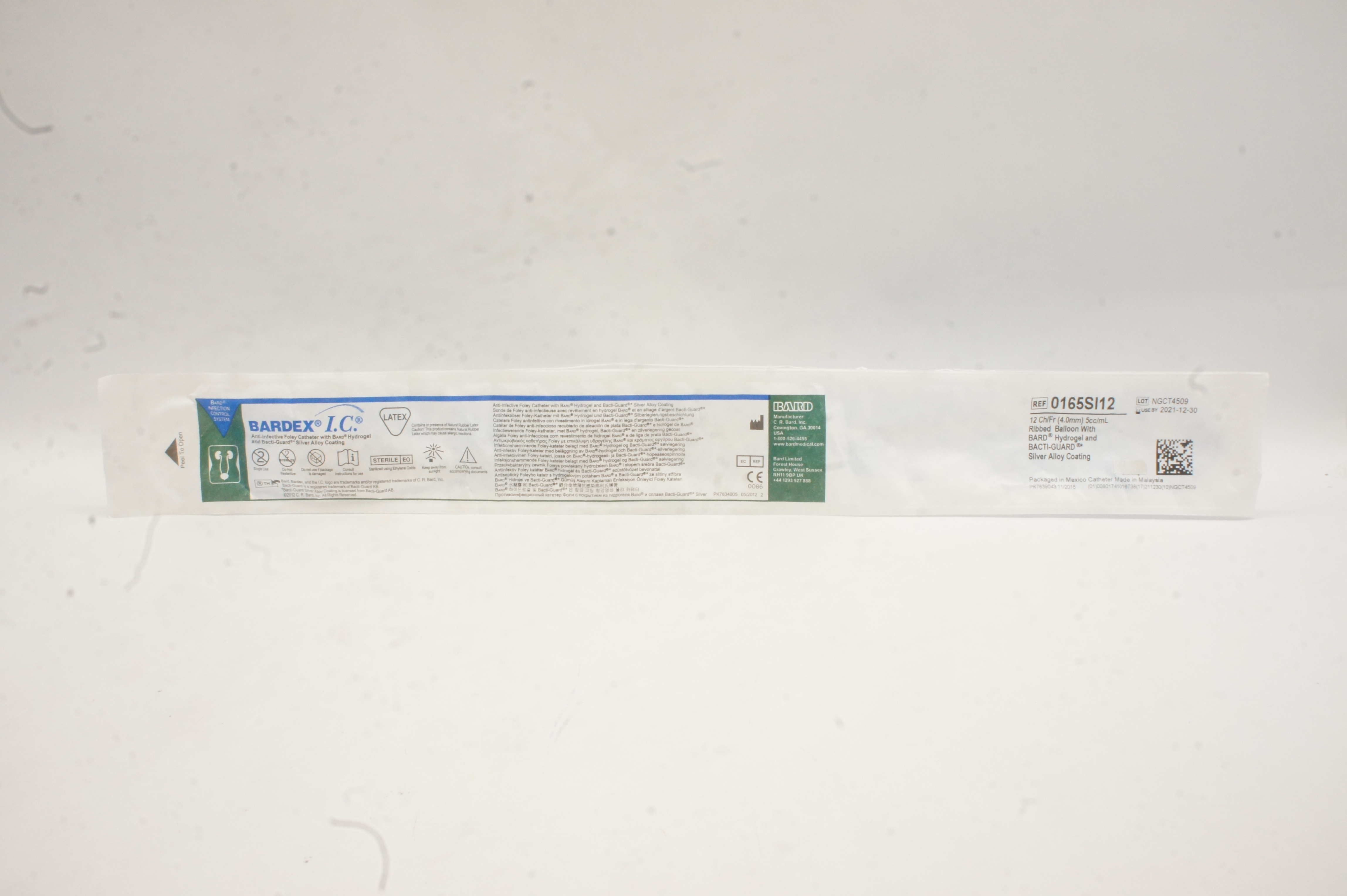 Bard 0165SI12 Bardex IC Anti-Infective Foley Cath. 12Fr (x)