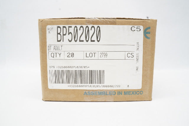 Vital Signs BP502020 Adult, Disposable Blood Pressure Cuff - Box of 20