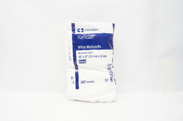 Covidien 6040N Kendall White Washcloths, Heavy 10inch x 13inch - Pack of 50