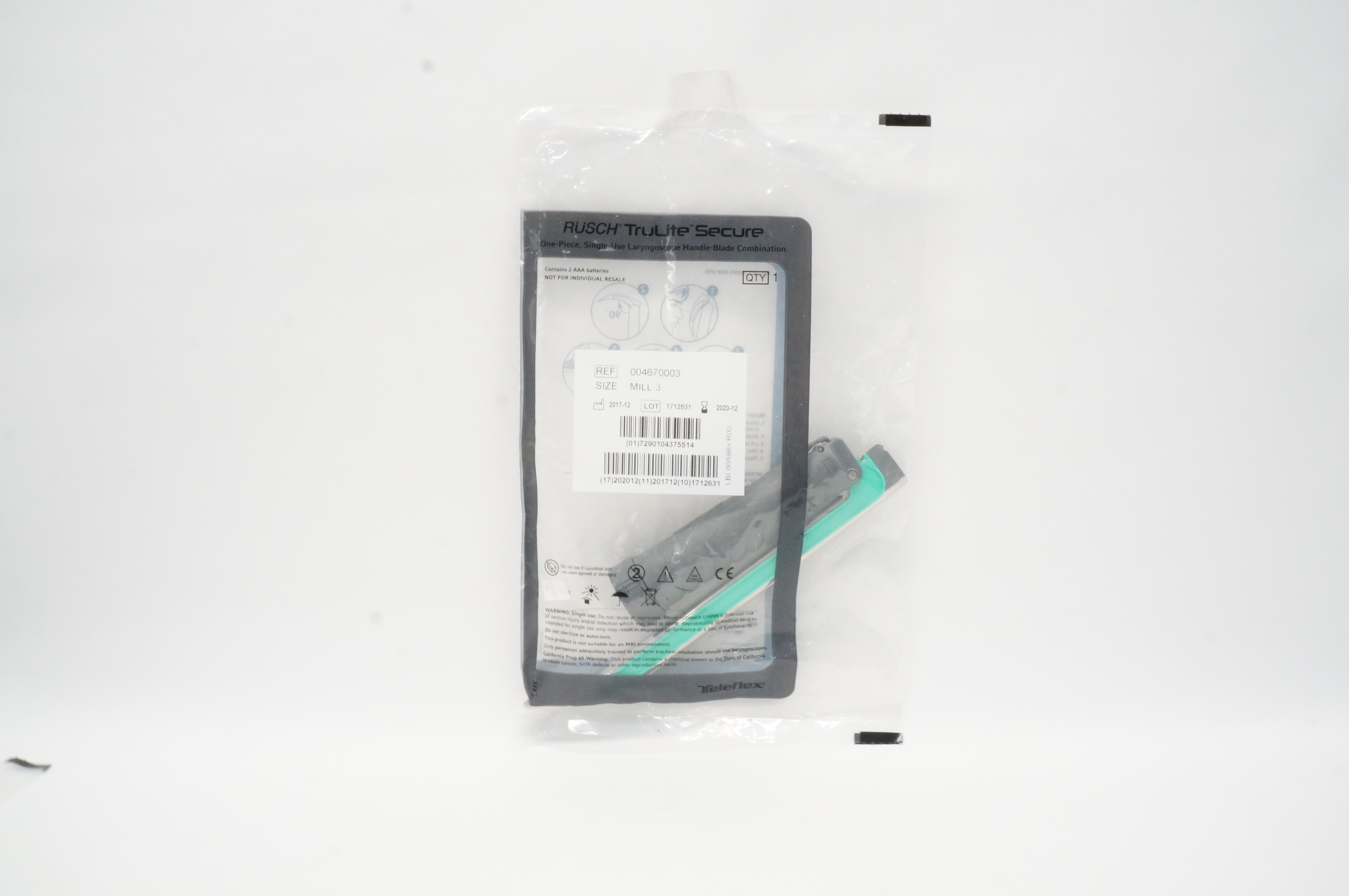 Teleflex 004670003 TruLite Secure Laryngoscope Handle-Blade, Mill 3 (x)