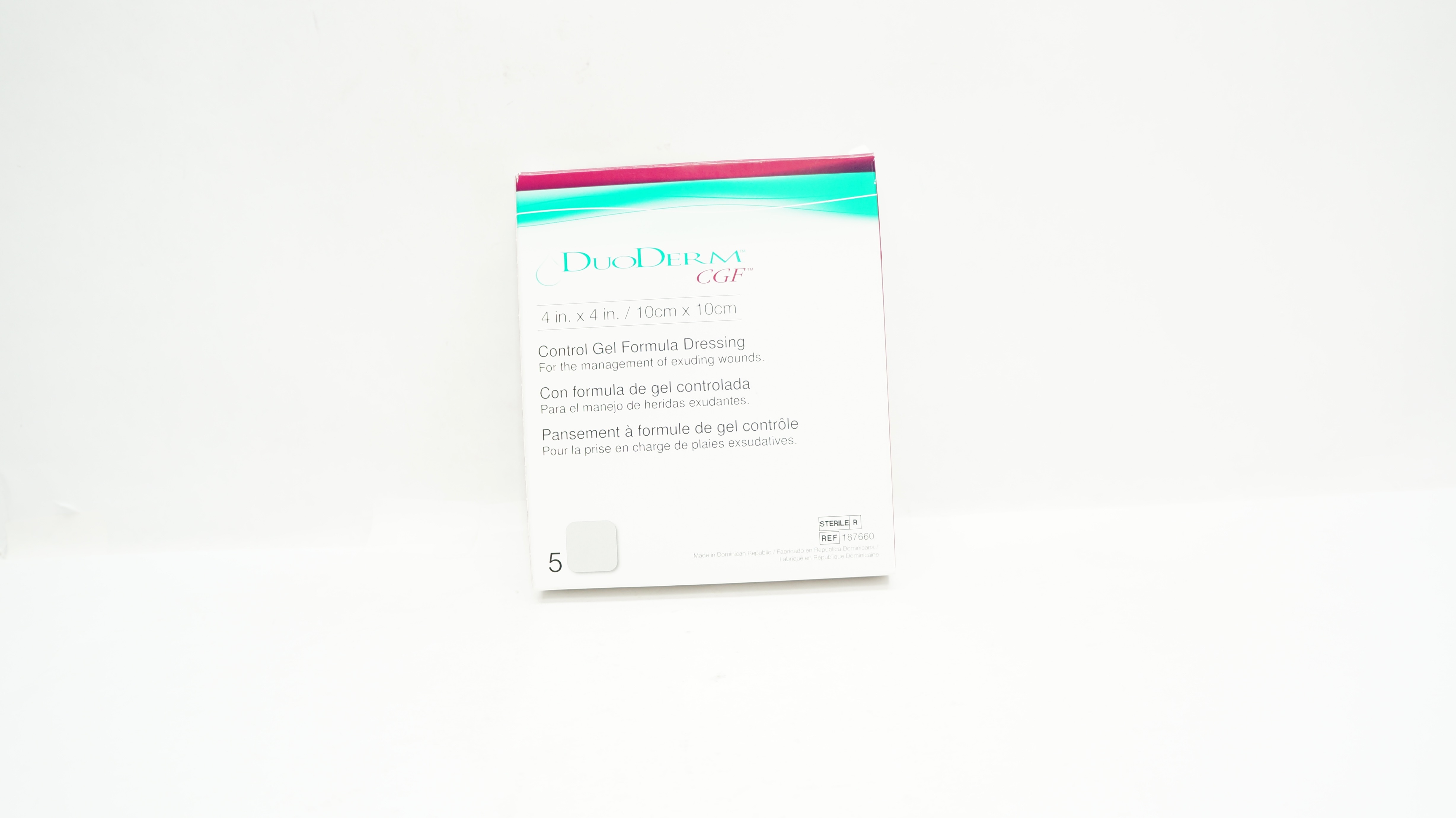 ConvaTec 187660 DuoDerm CGF Control Gel Formula Dressing 4 x 4inch - Box of 5