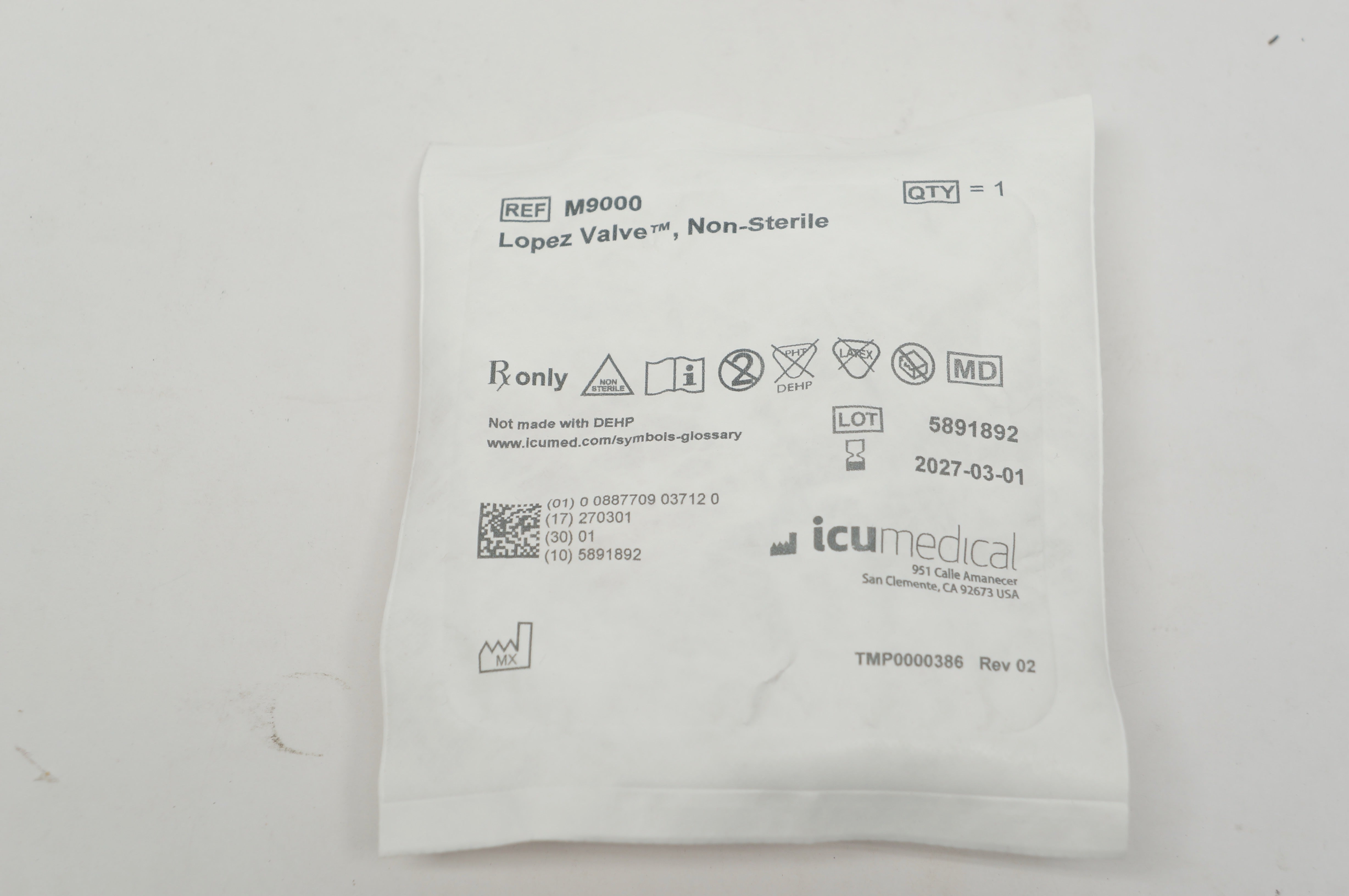 ICU Medical M9000 Lopez Valve Non-Sterile