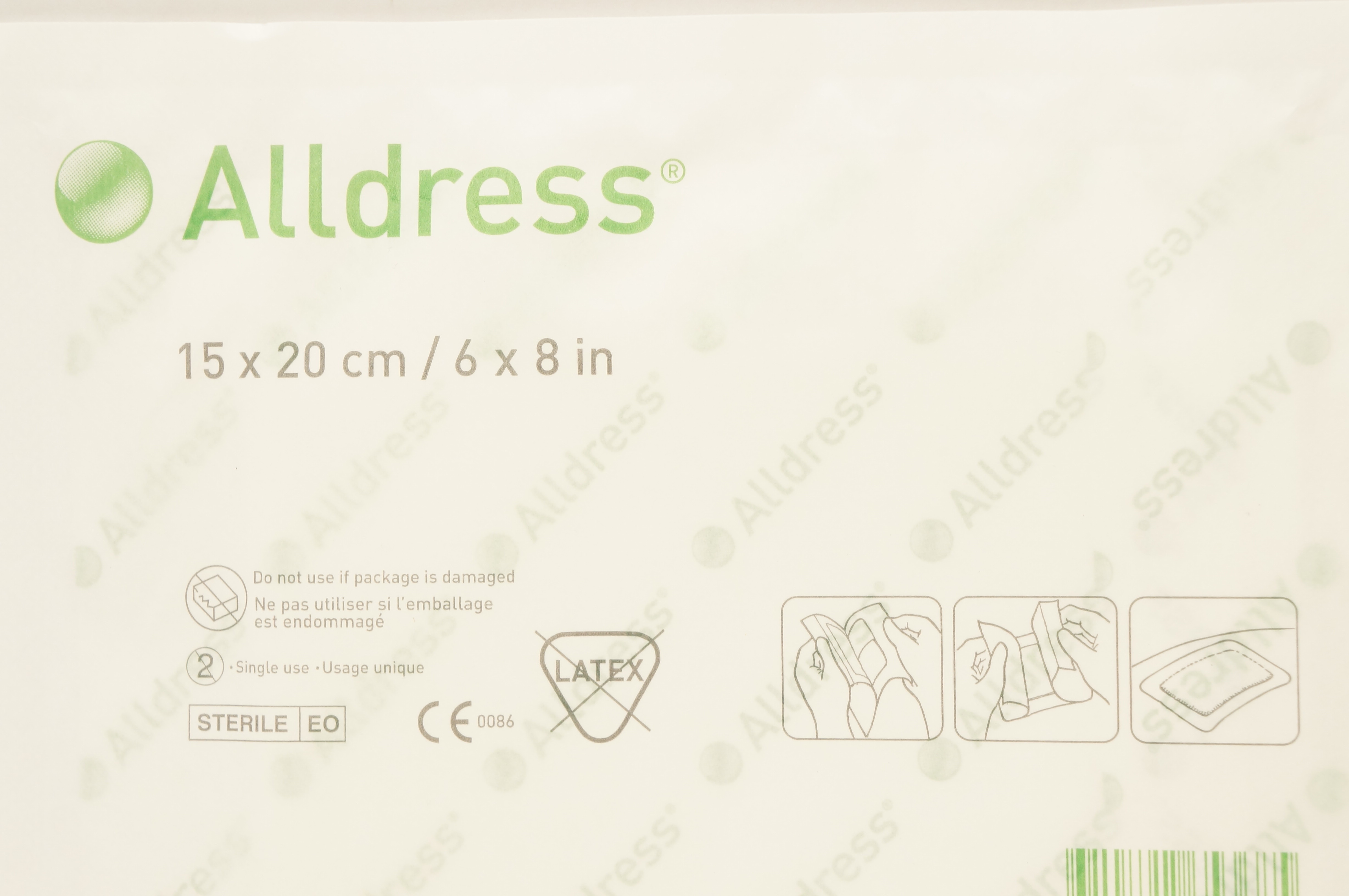 Molnlycke 265369 Alldress Absorbent Vapour-Permeable AdhesiveDressing 6x8inch(x)