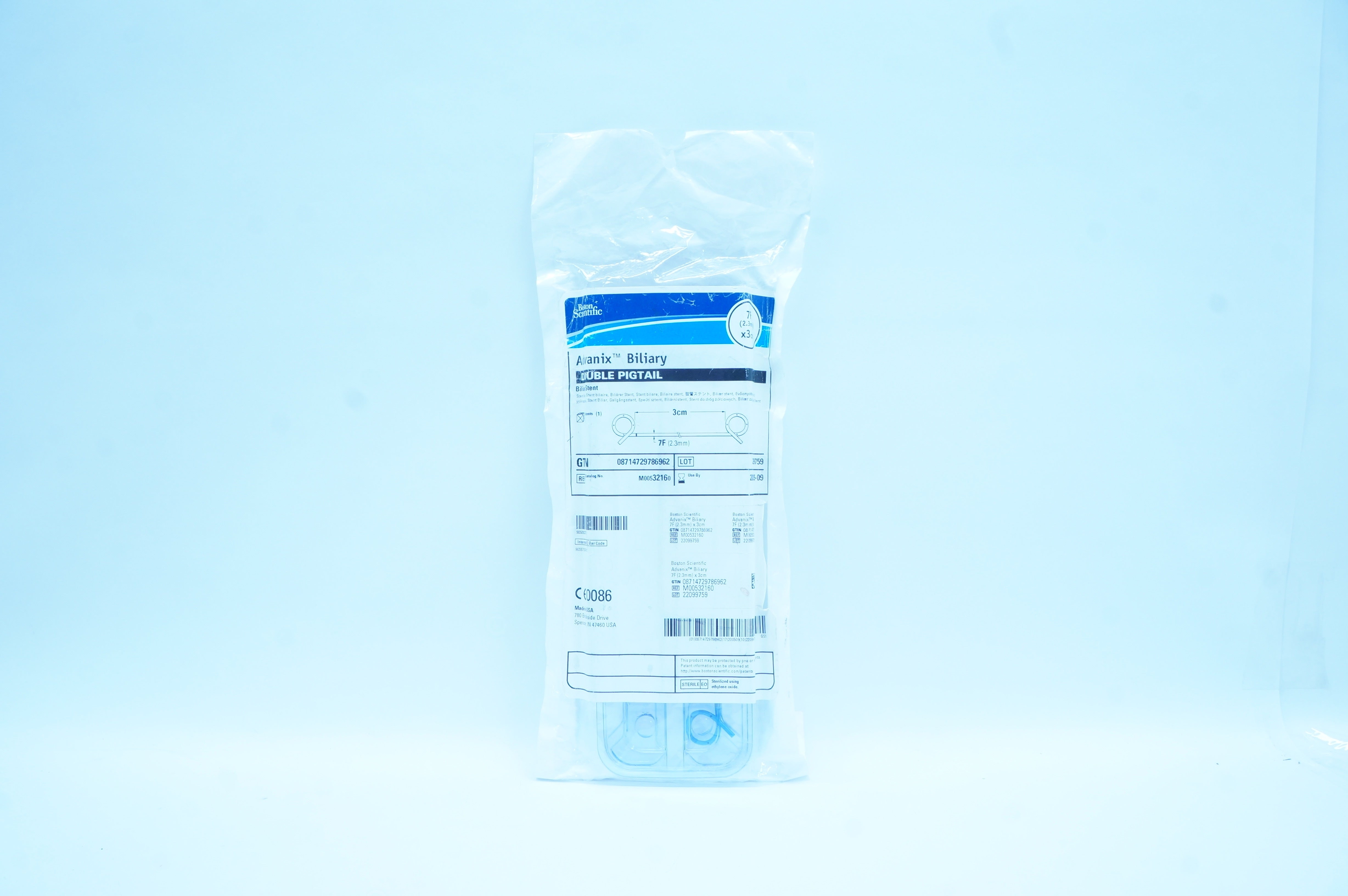 Boston Scientific M00532160 Advanix Biliary Double Pigtail Stnt 7F x 3cm (x)