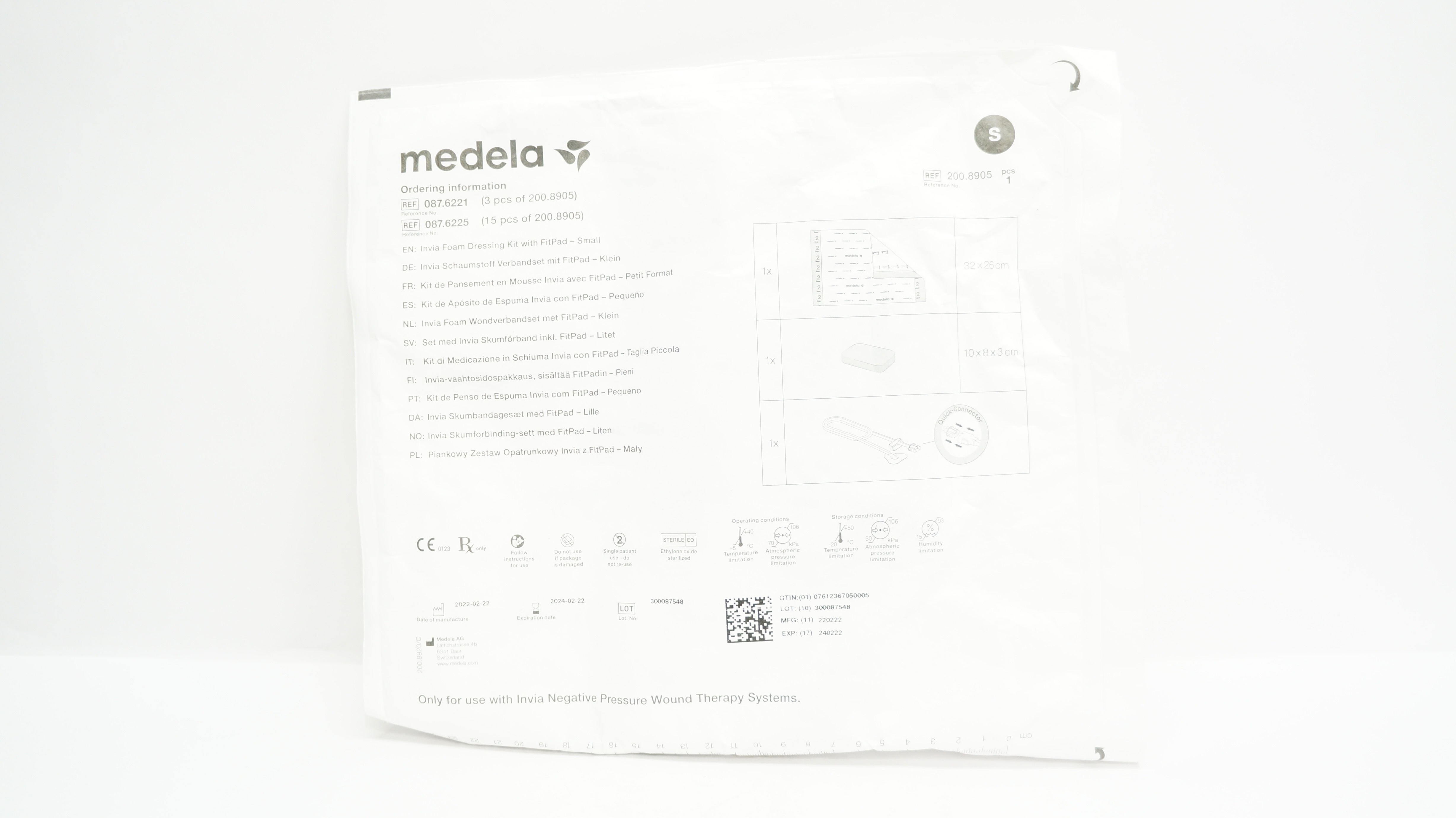 Medela 200.8905 Invia Foam Dressing Kit with FitPad Small (x)