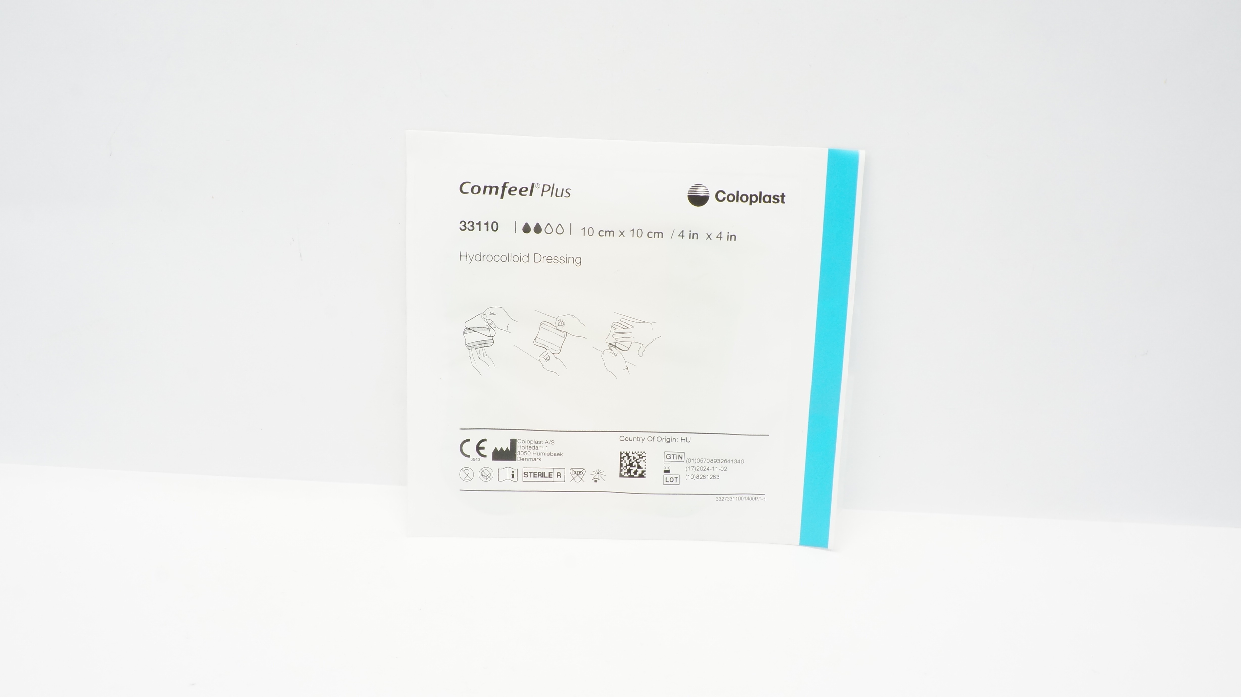 Coloplast 33110 Comfeel Plus Hydrocolloid Dressing 4In x 4In (x)