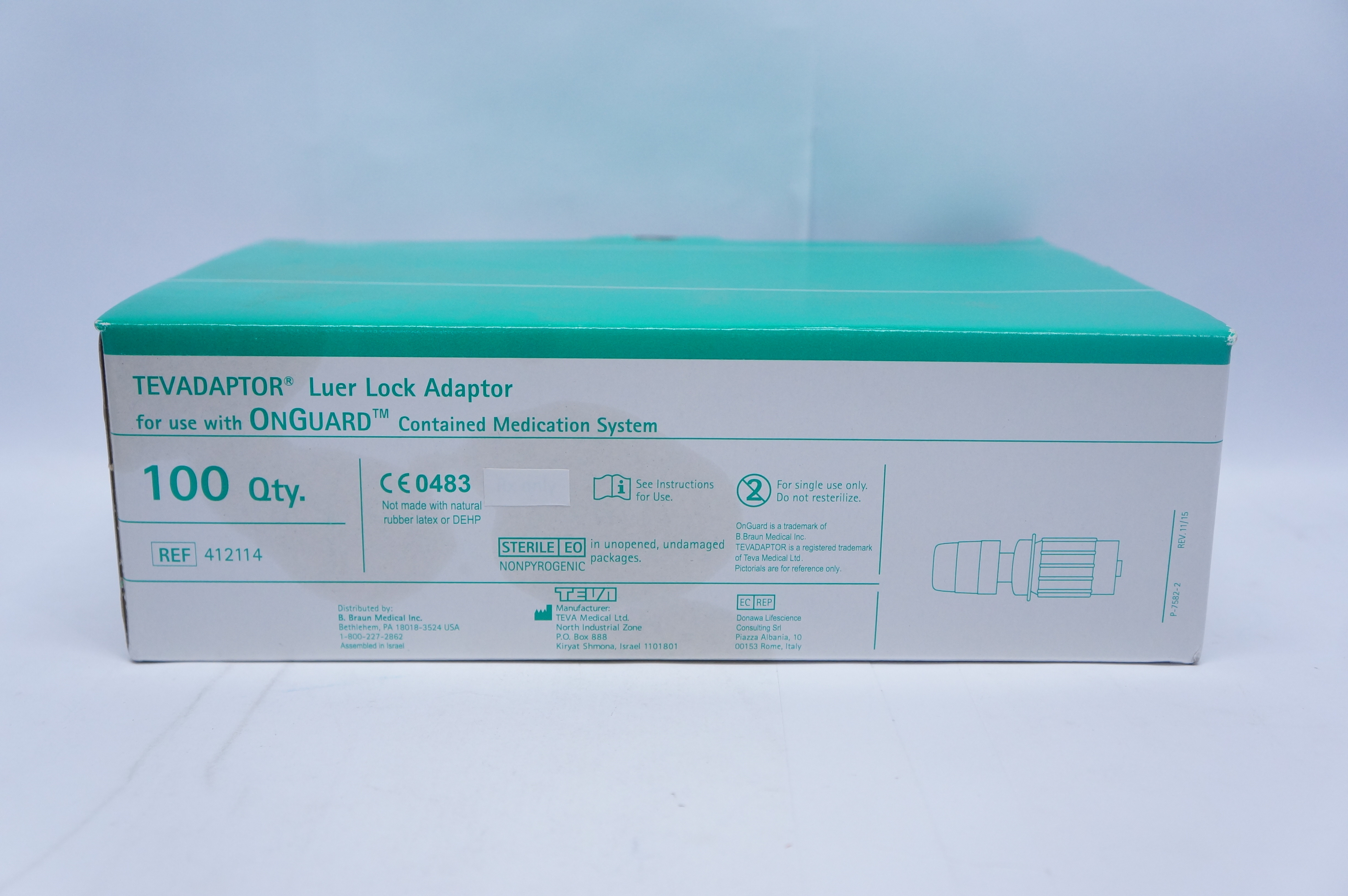 Teva 412114 Tevadaptor Luer Lock Adaptor (x) - Box of 100